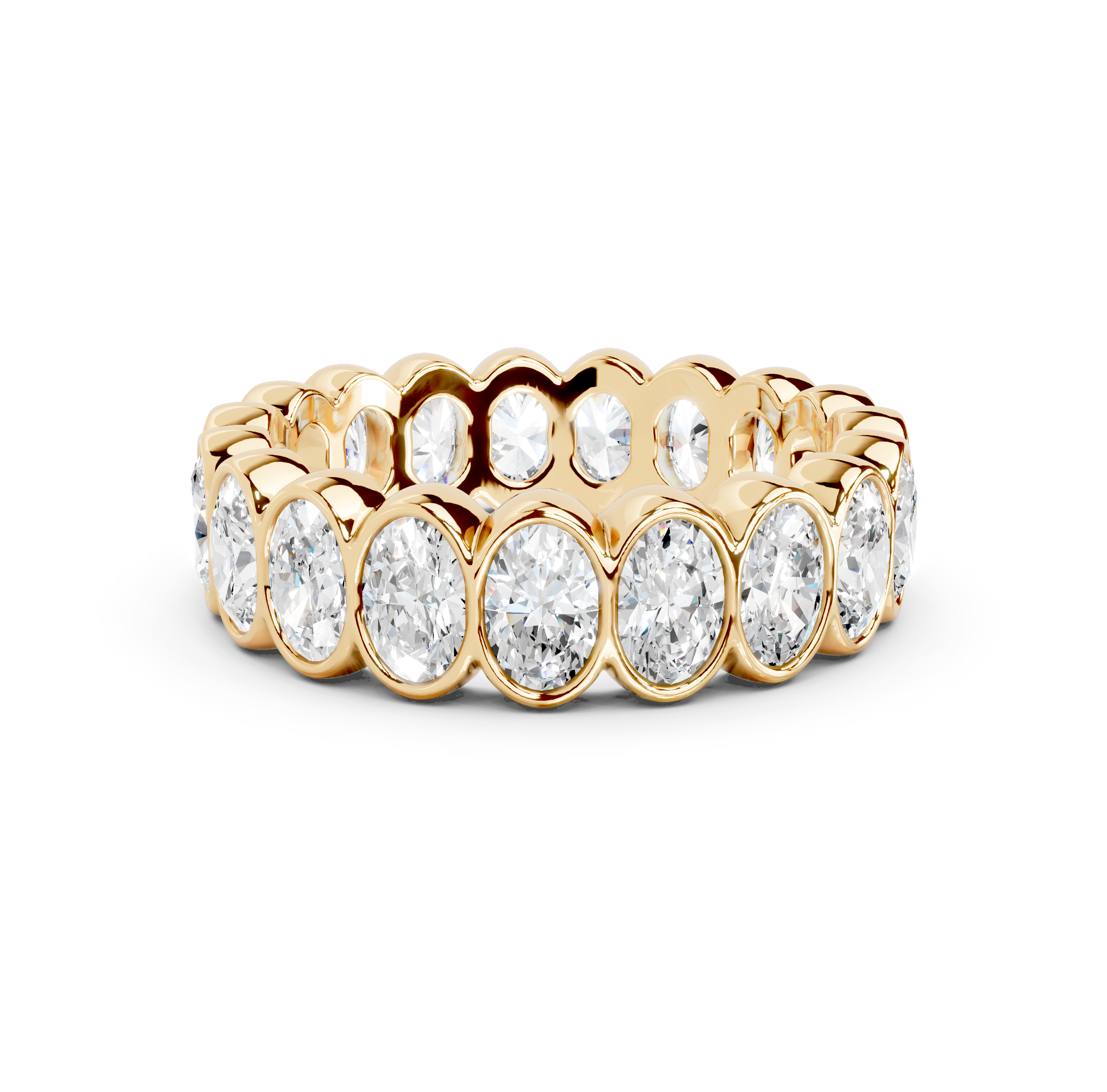 Oval Cut Bezel Eternity Band