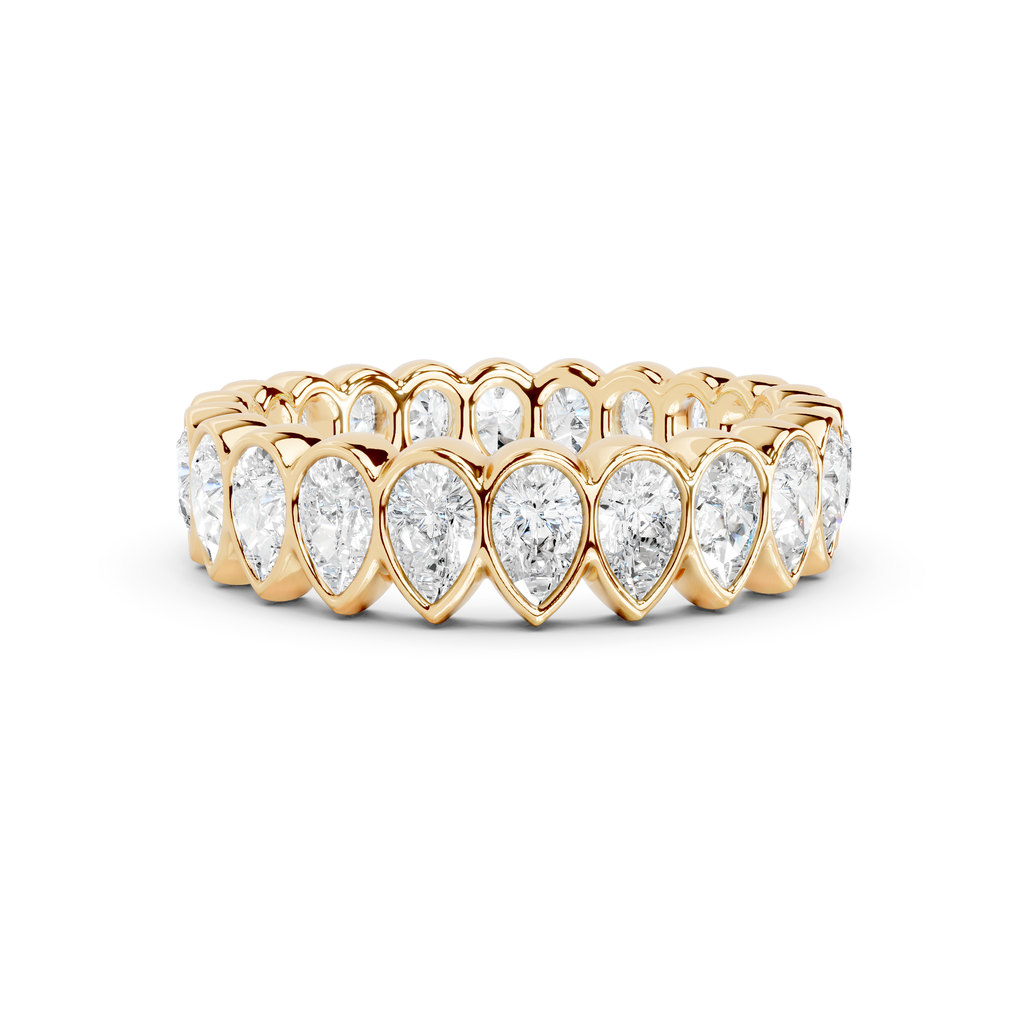 Pear Cut Bezel Eternity Band