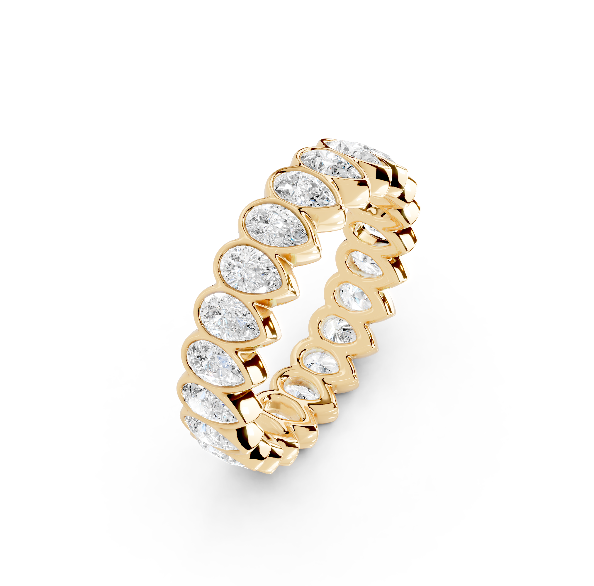 Pear Cut Bezel Eternity Band