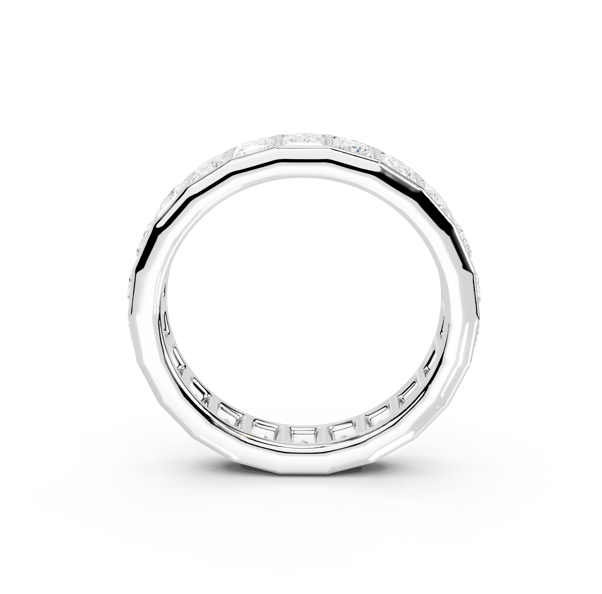 Princess Cut Bezel Eternity Band