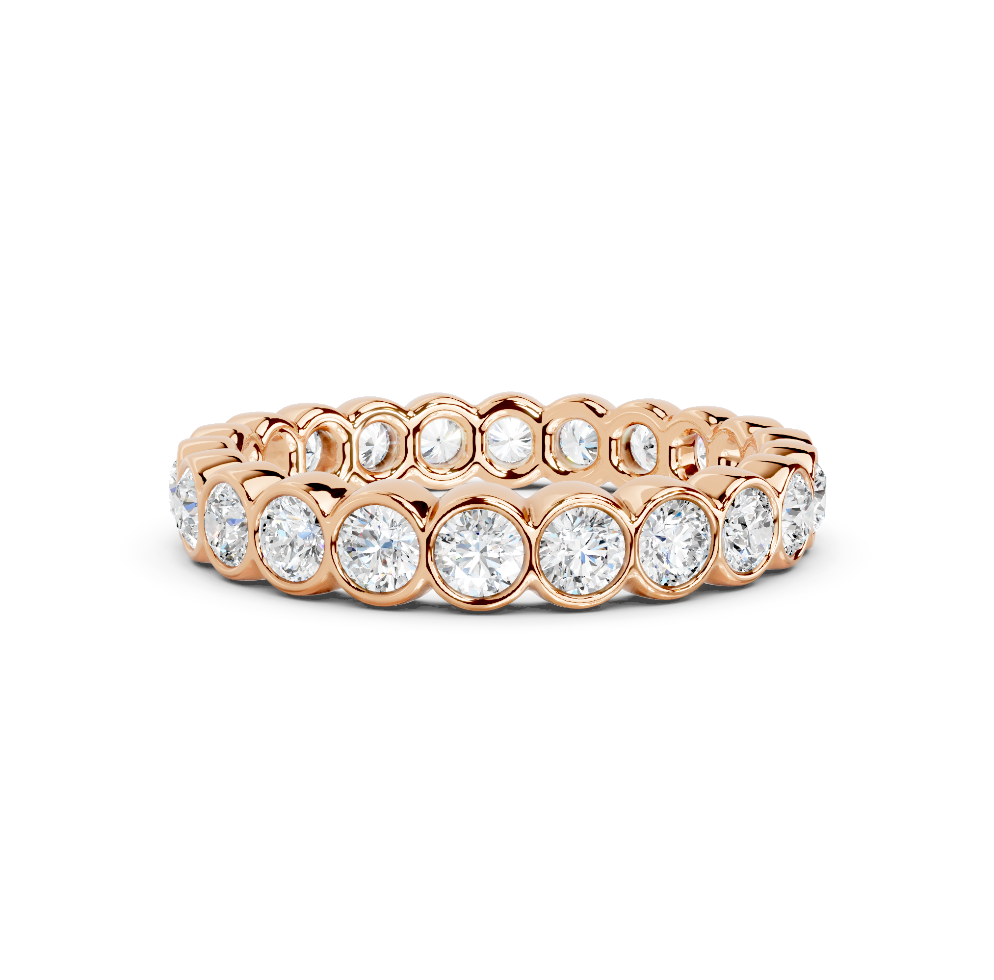 Round Cut Bezel Eternity Band