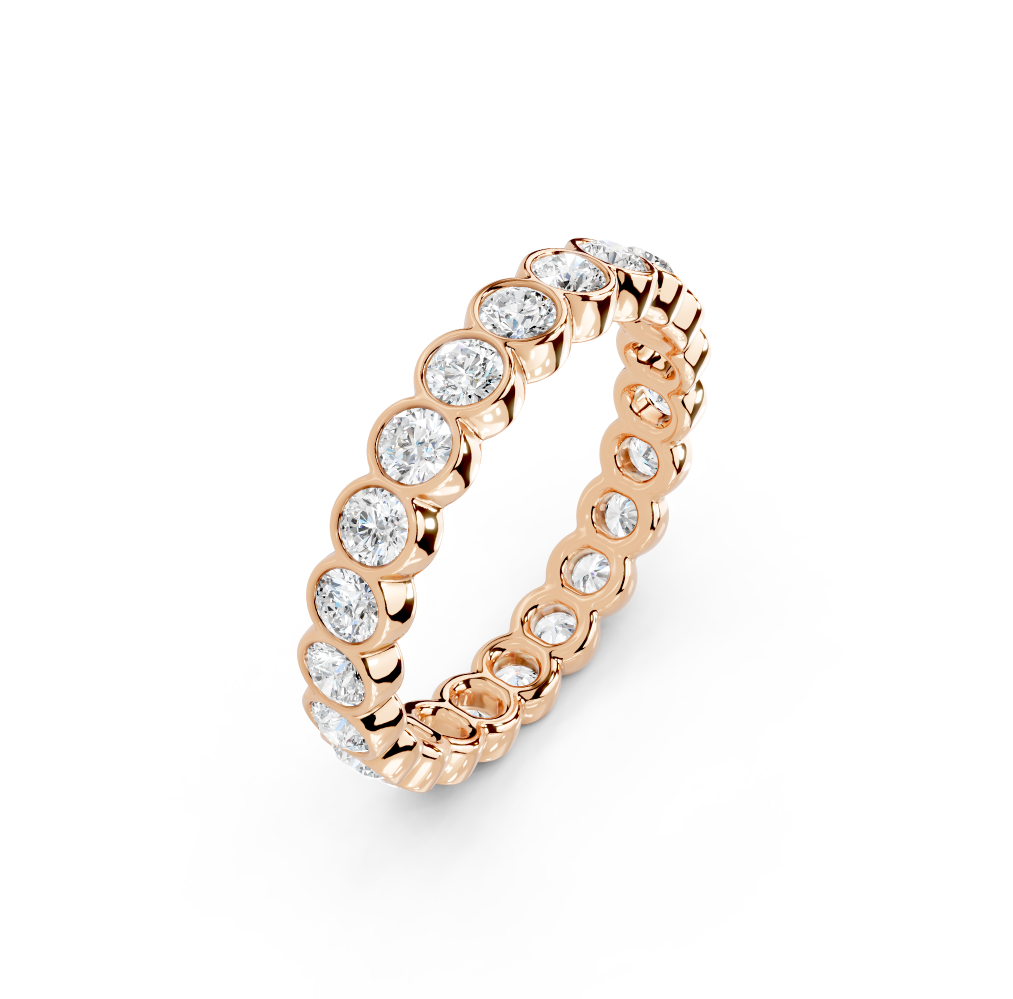 Round Cut Bezel Eternity Band
