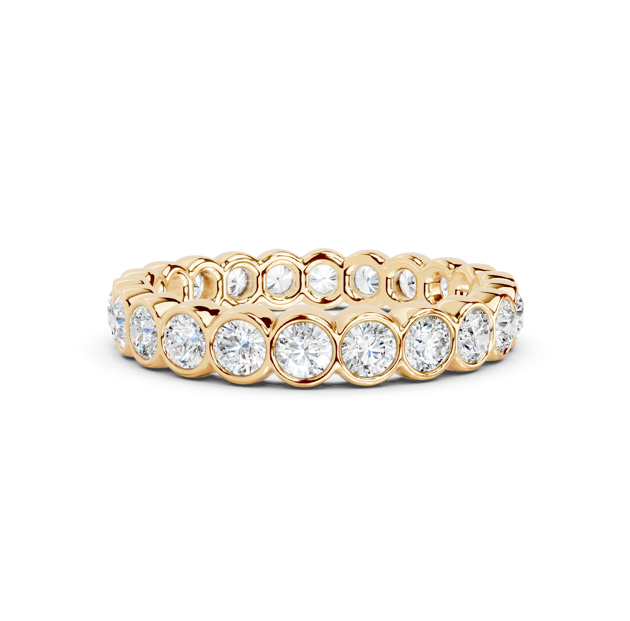 Round Cut Bezel Eternity Band