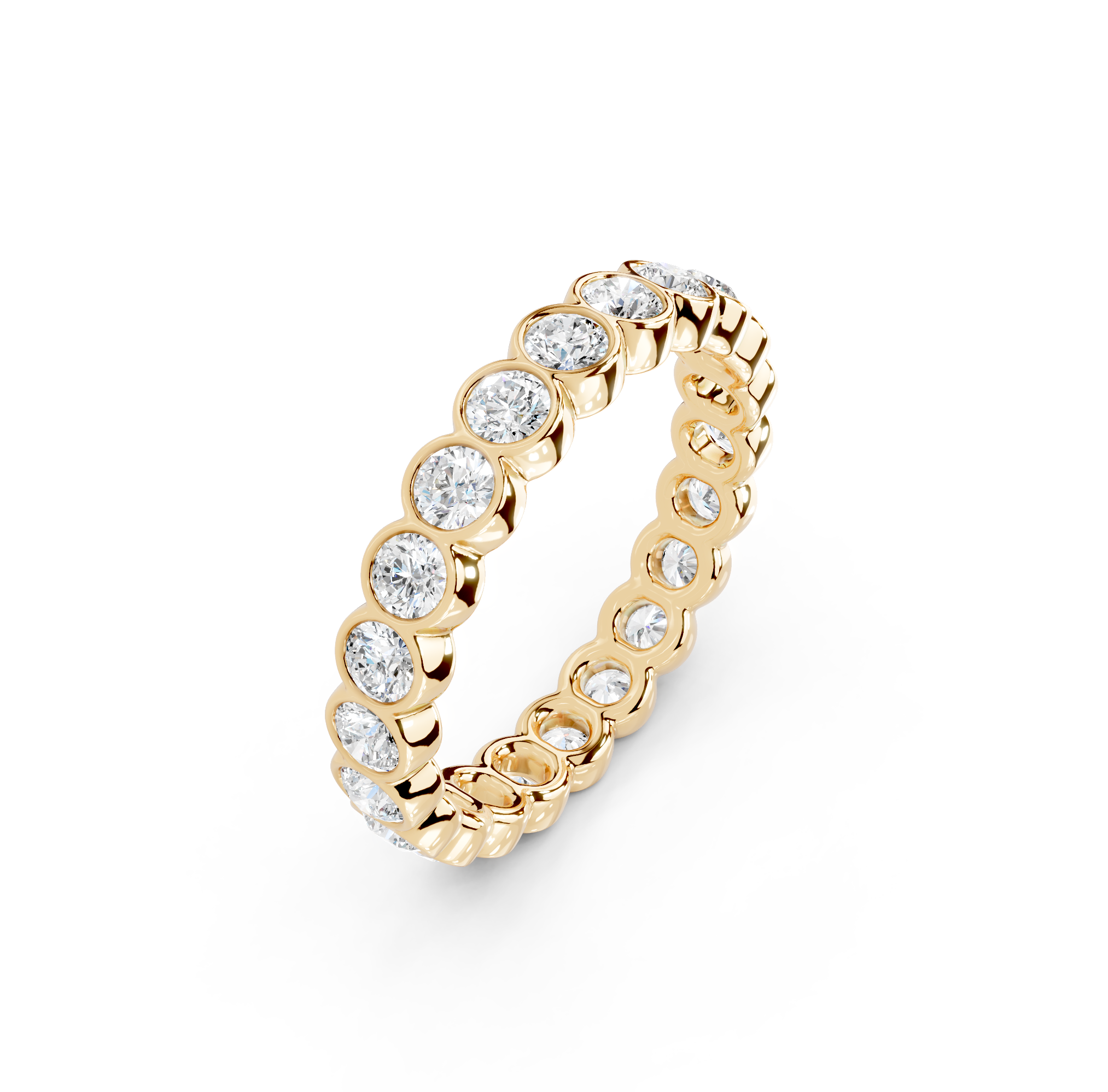 Round Cut Bezel Eternity Band