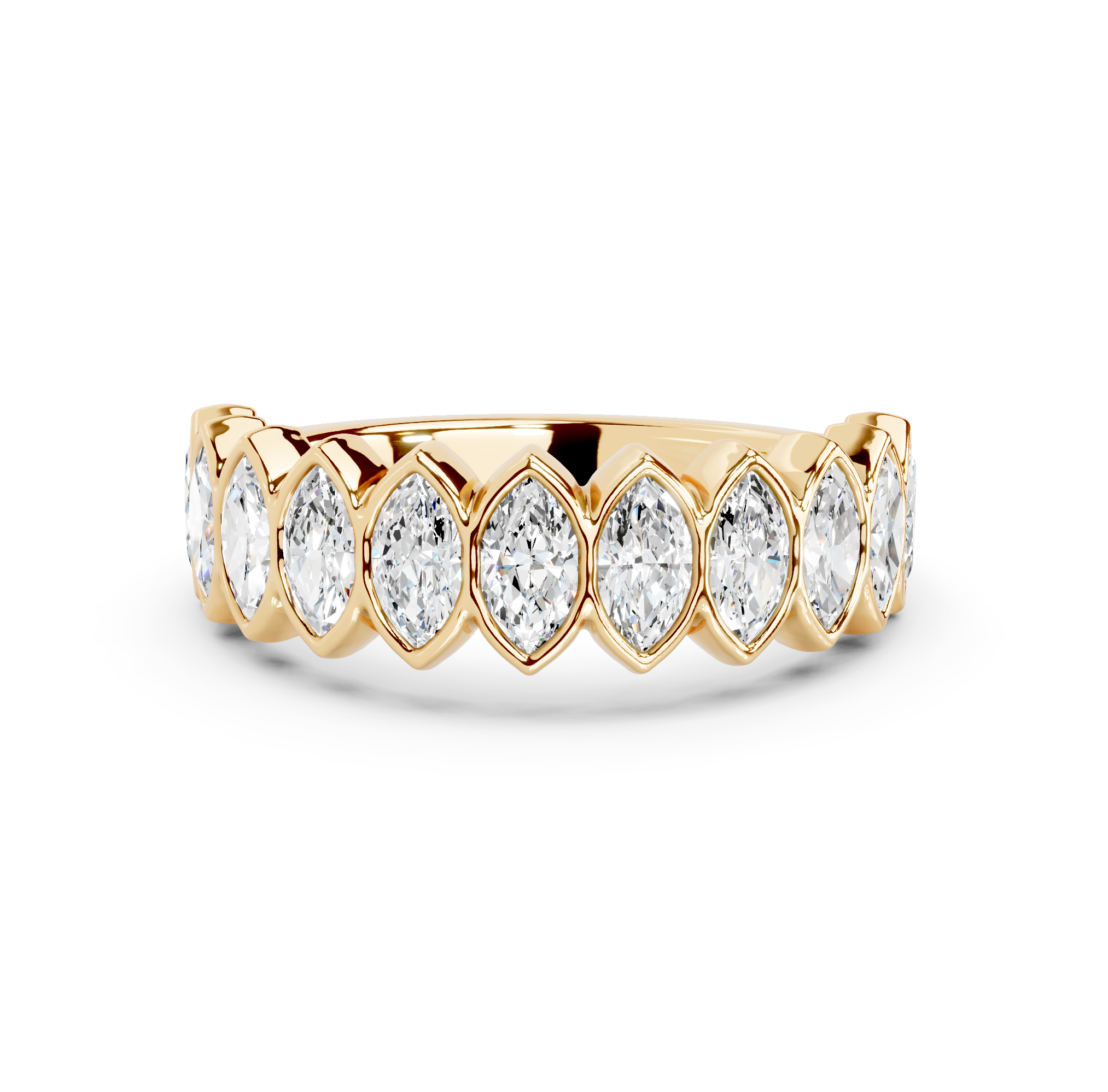 Marquise Cut Bezel Half Eternity Band
