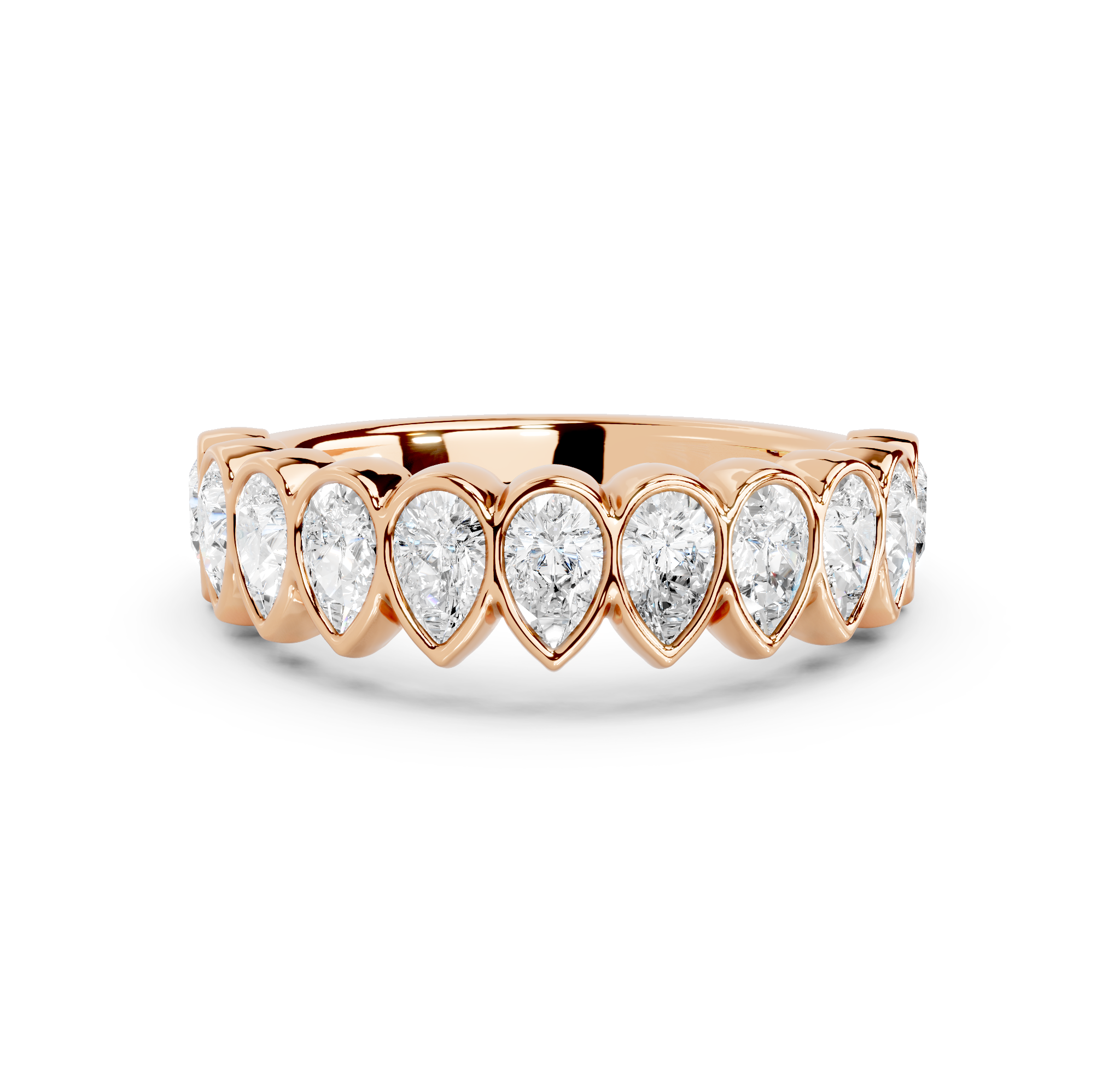 Pear Cut Bezel Half Eternity Band