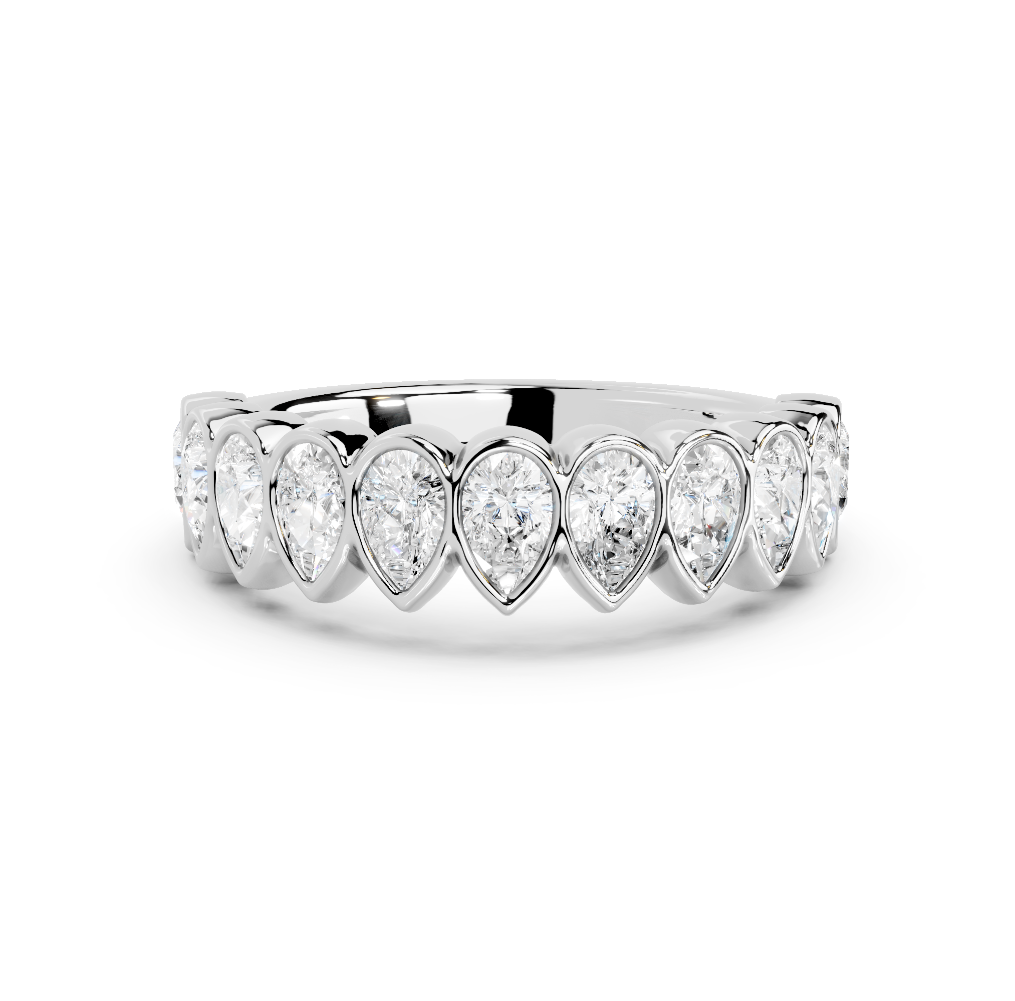 Pear Cut Bezel Half Eternity Band