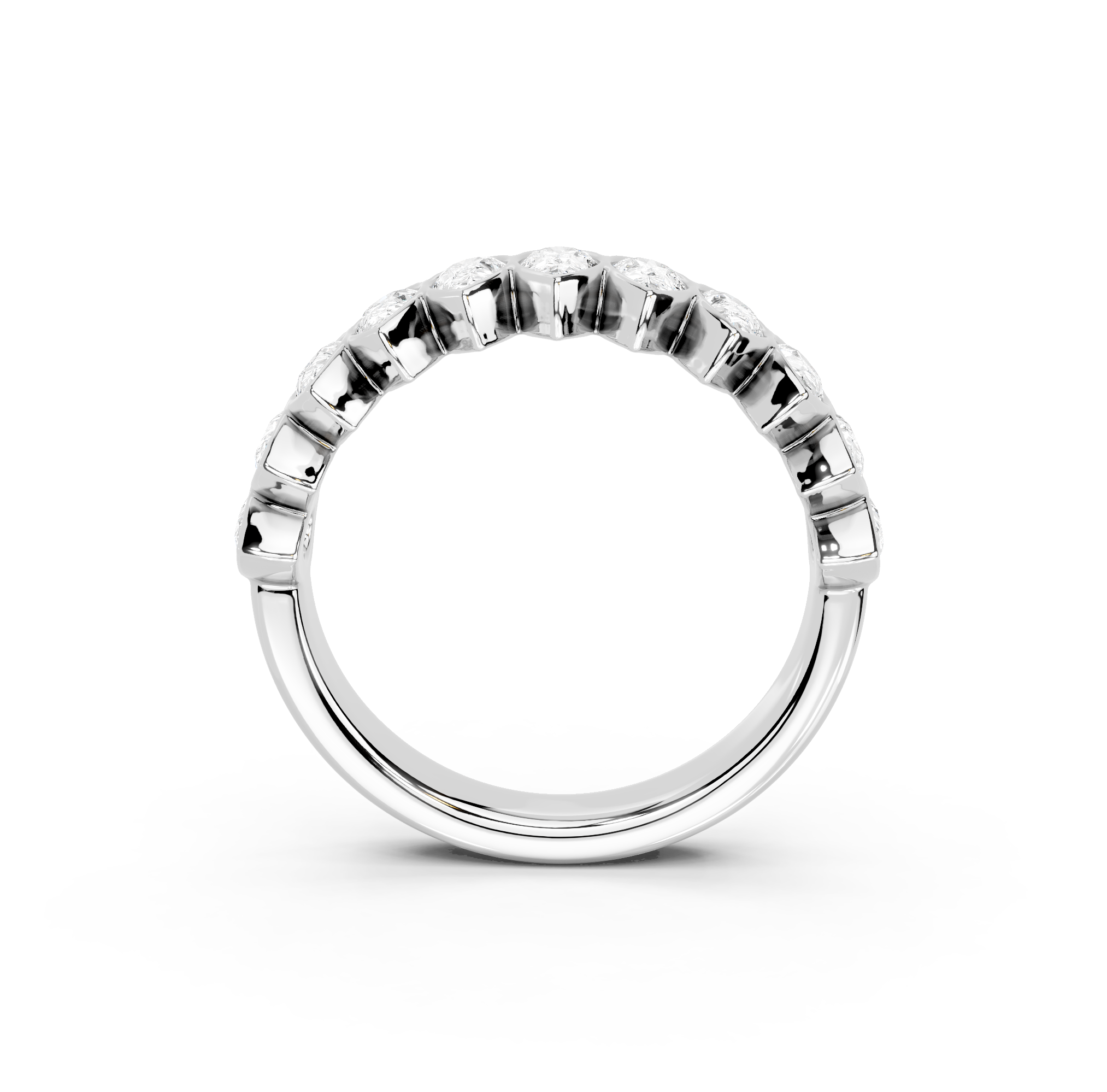 Pear Cut Bezel Half Eternity Band