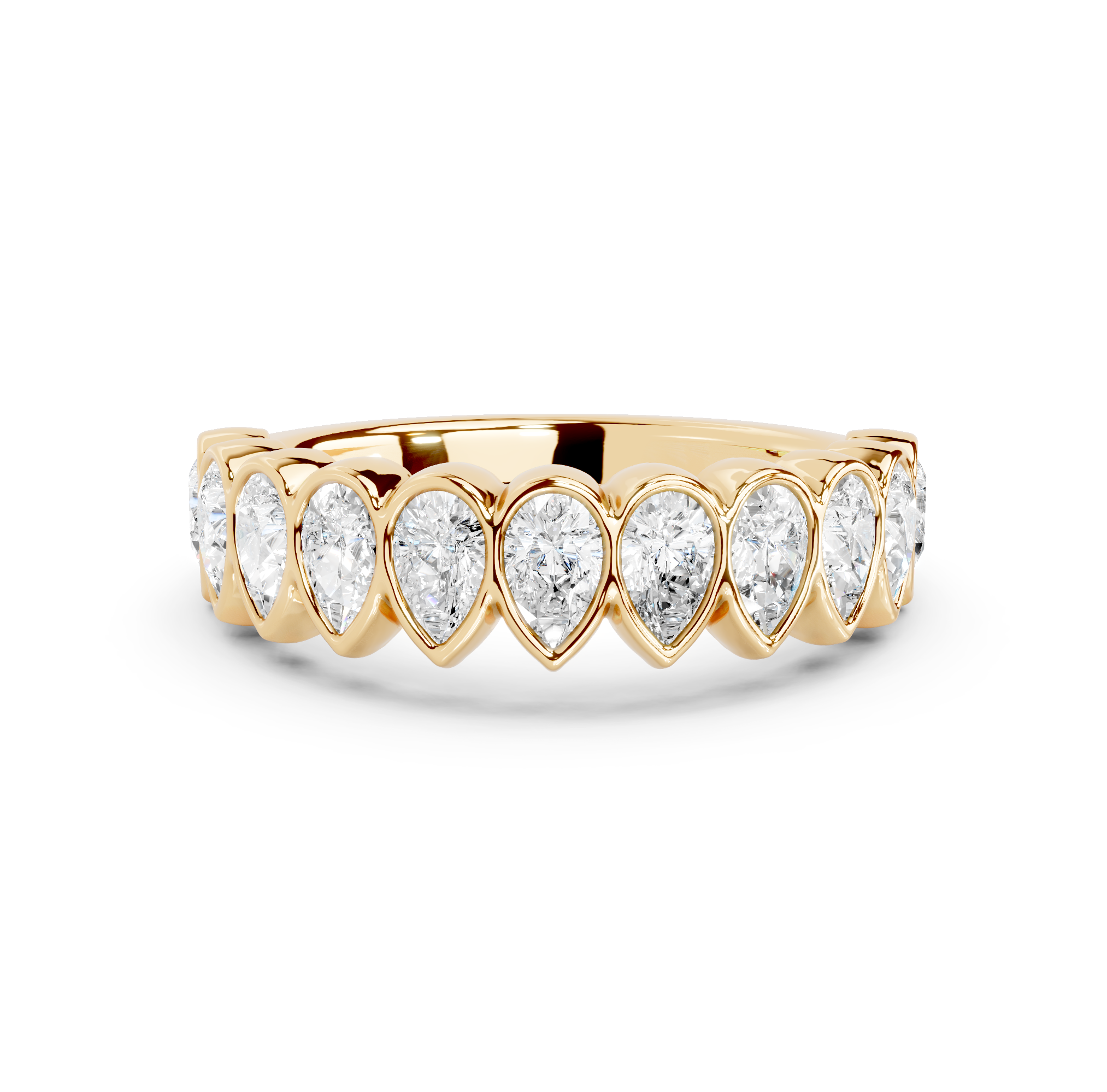 Pear Cut Bezel Half Eternity Band