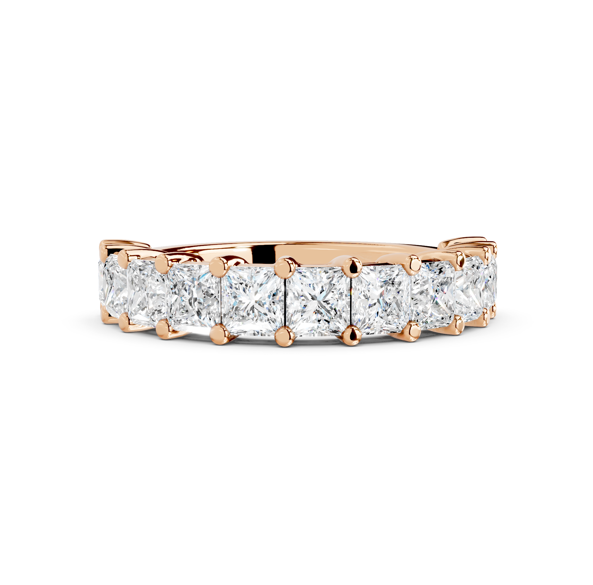 Princess Cut Half Eternity Band