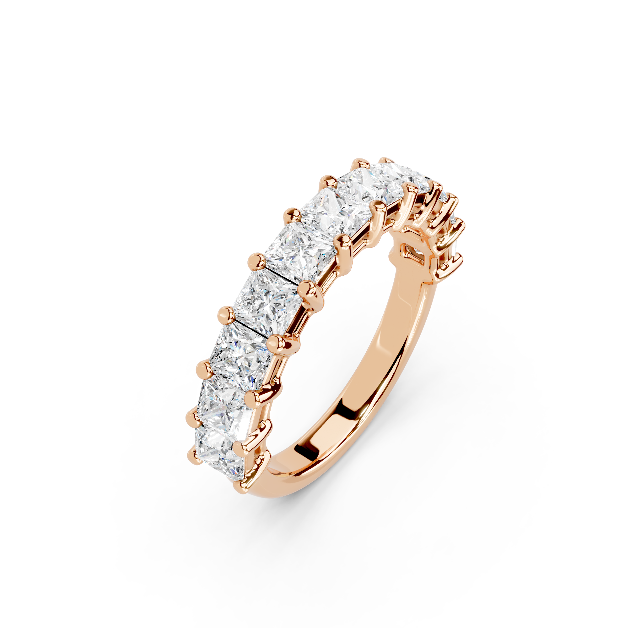 Princess Cut Half Eternity Band