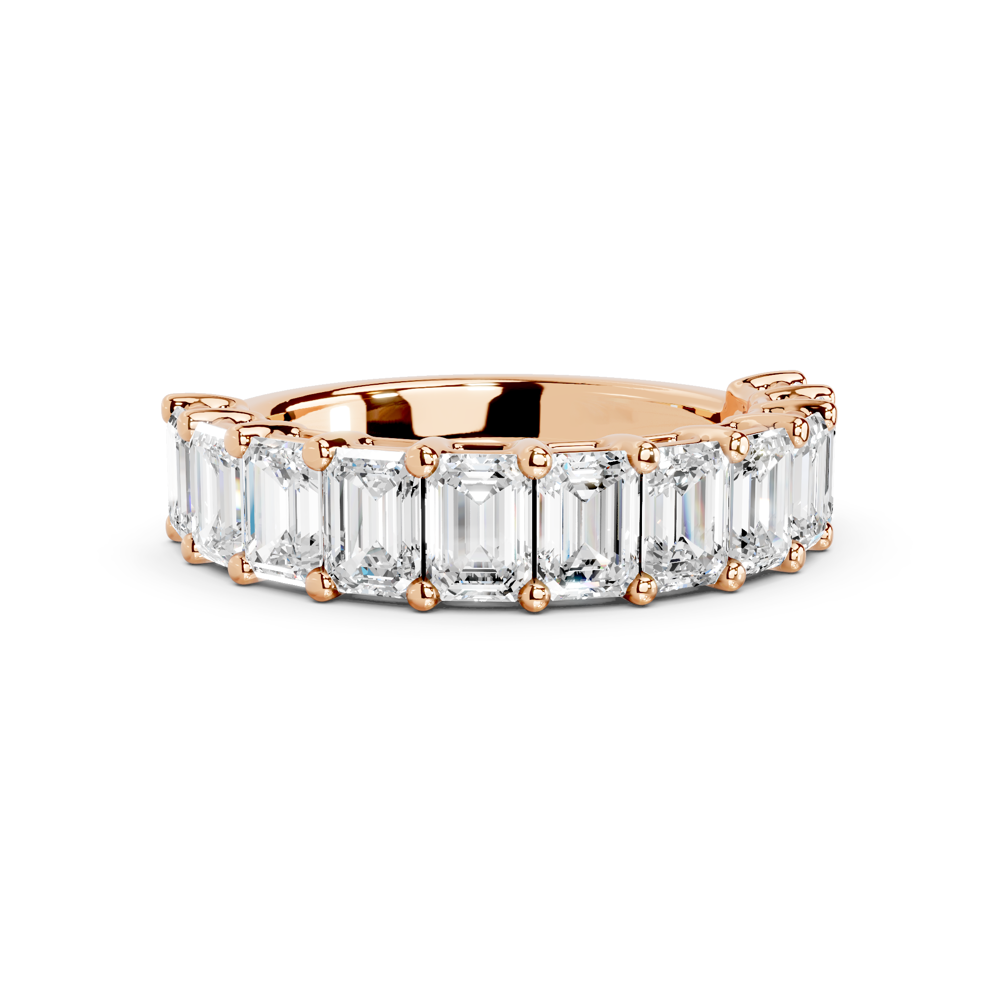 Emerald Cut Half Eternity Band