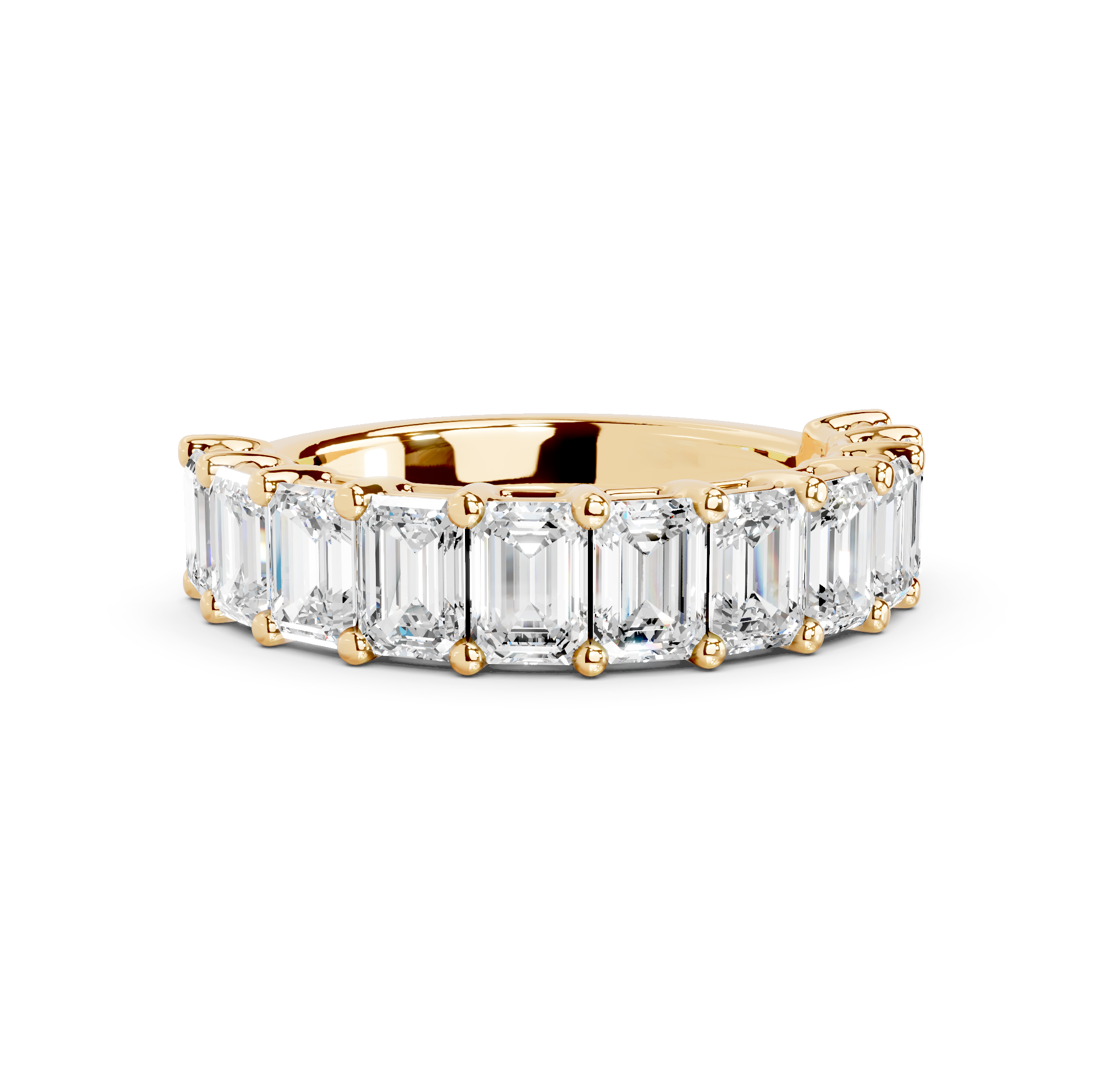 Emerald Cut Half Eternity Band