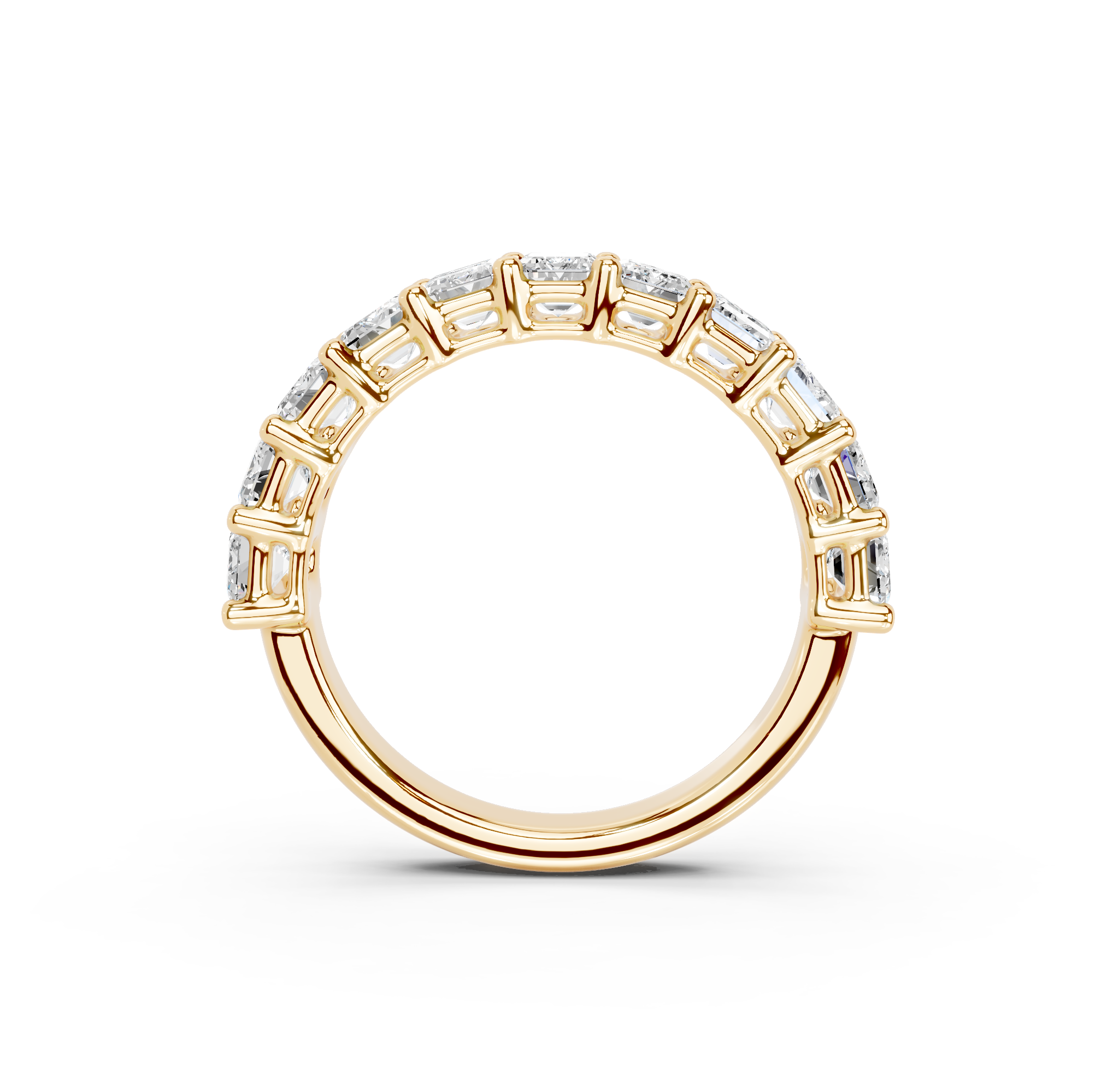 Emerald Cut Half Eternity Band