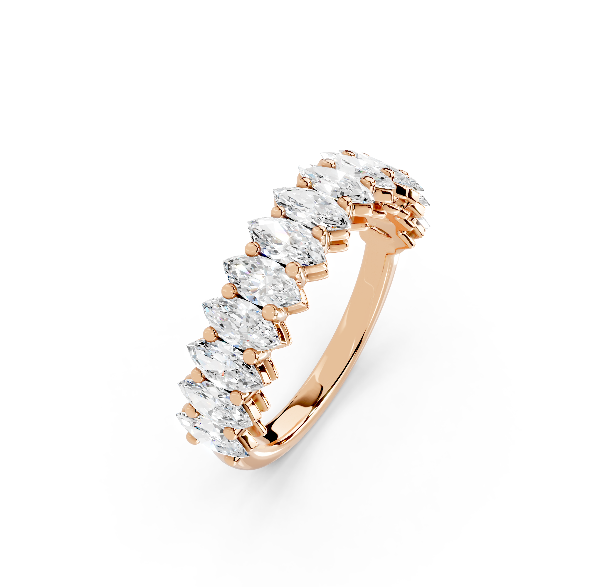 Marquise Cut Half Eternity Band