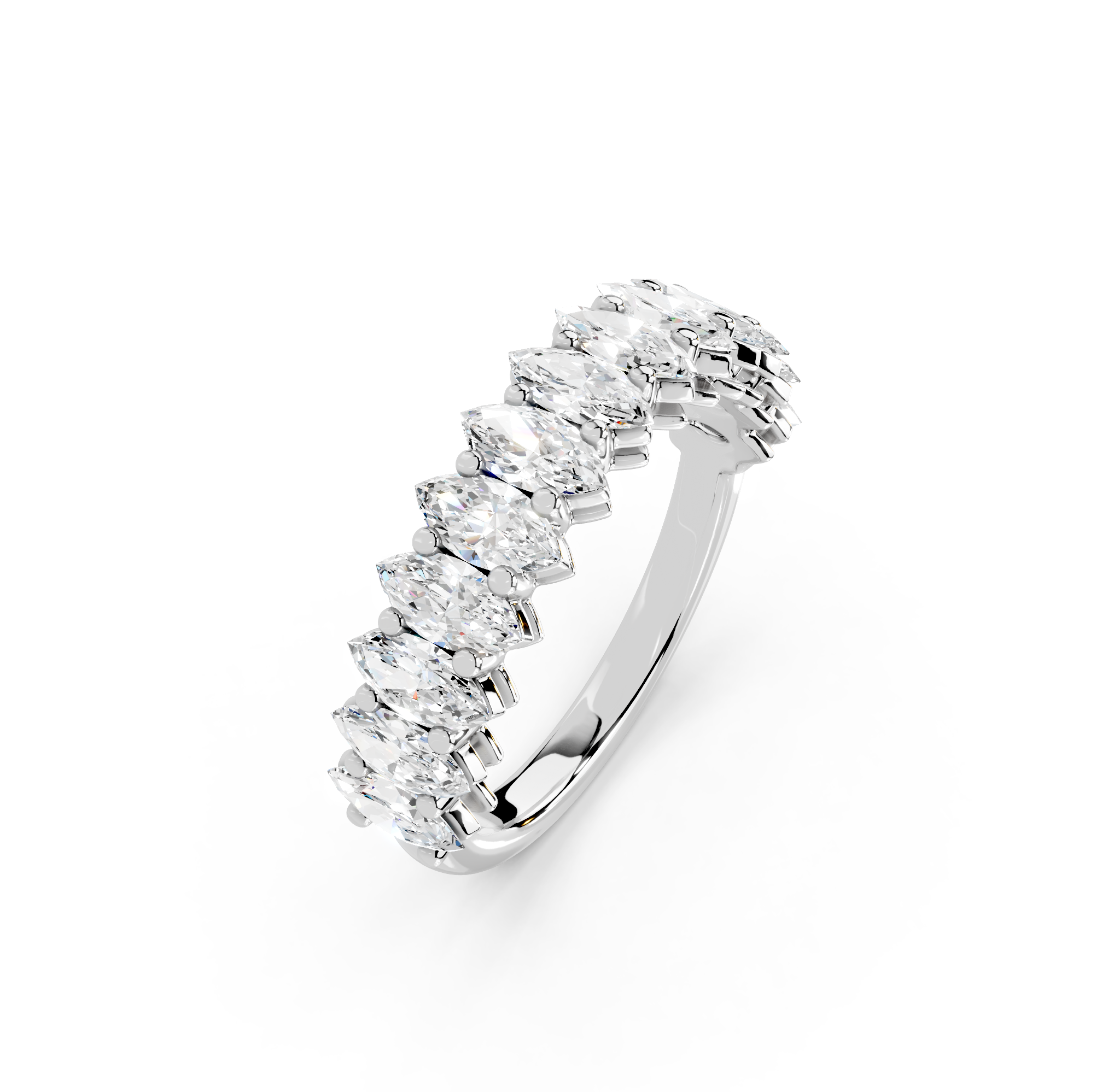 Marquise Cut Half Eternity Band