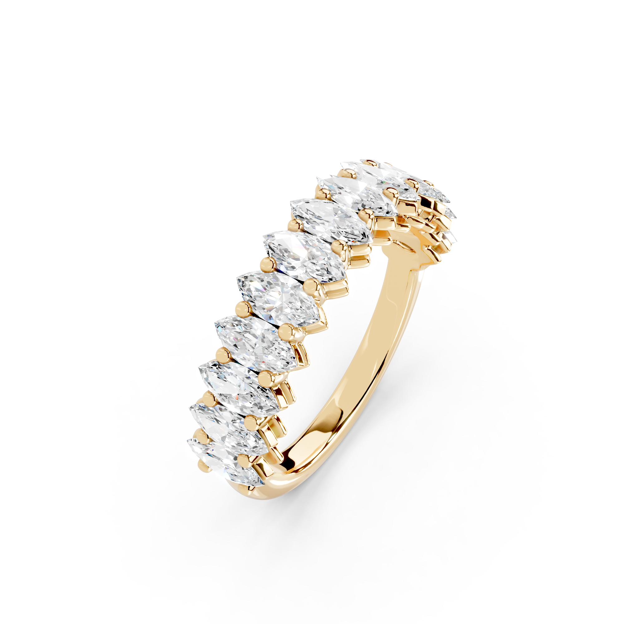 Marquise Cut Half Eternity Band