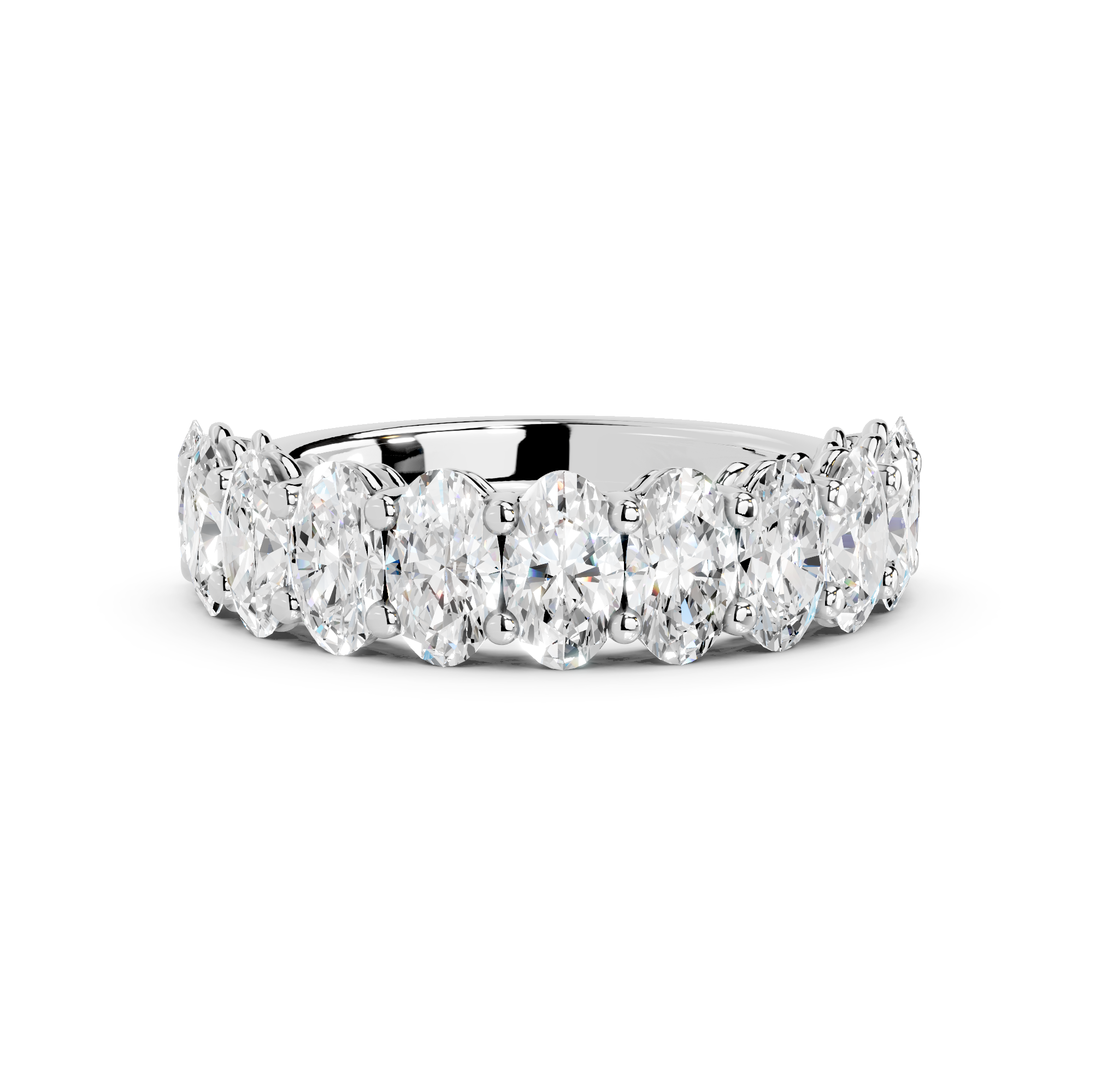 Oval Cut Half Eternity Band