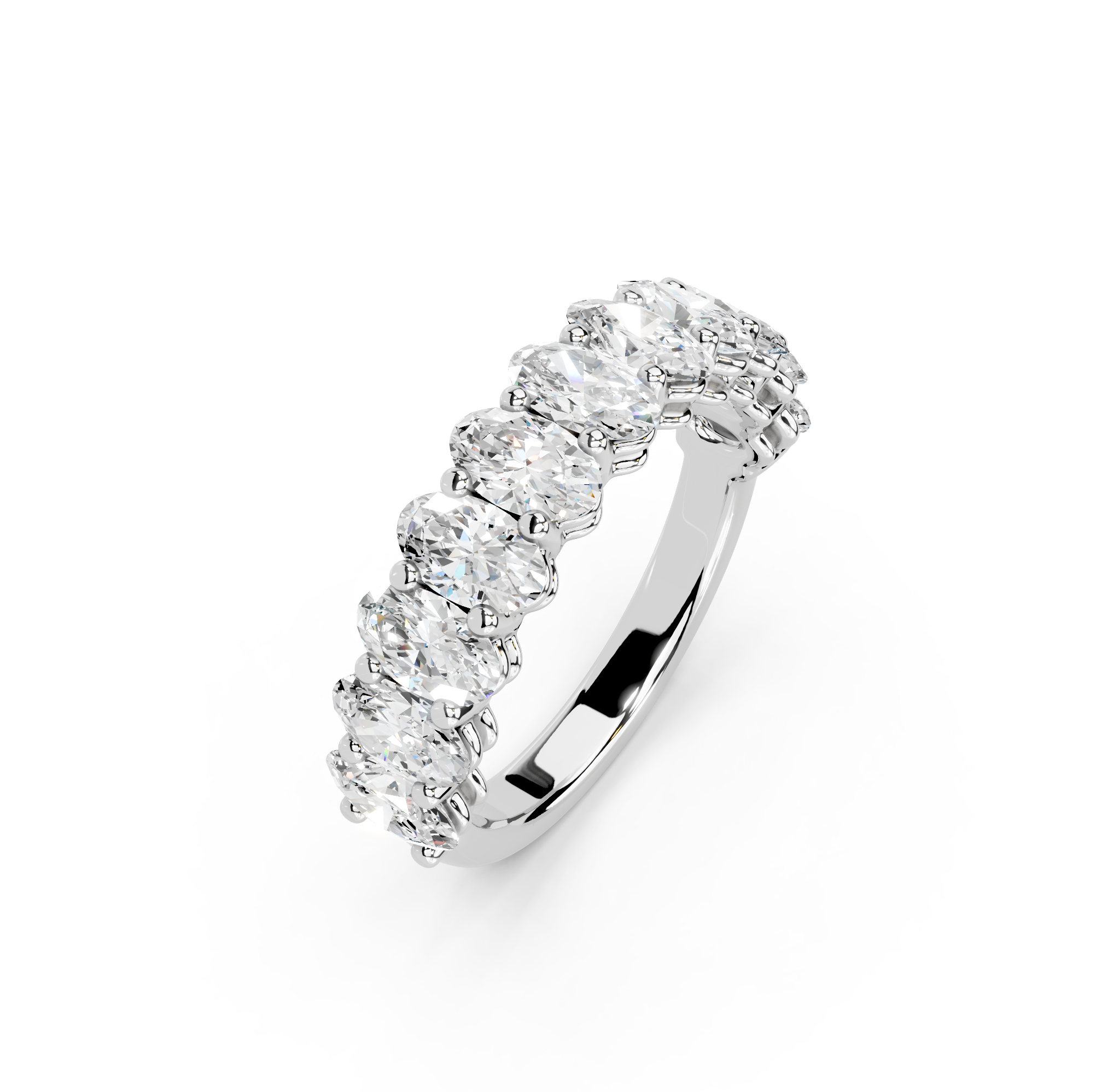 Oval Cut Half Eternity Band