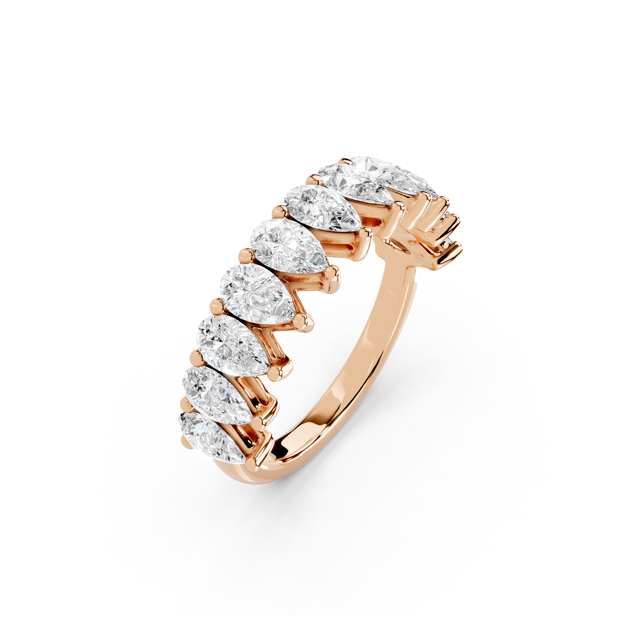 Pear Cut Half Eternity Band