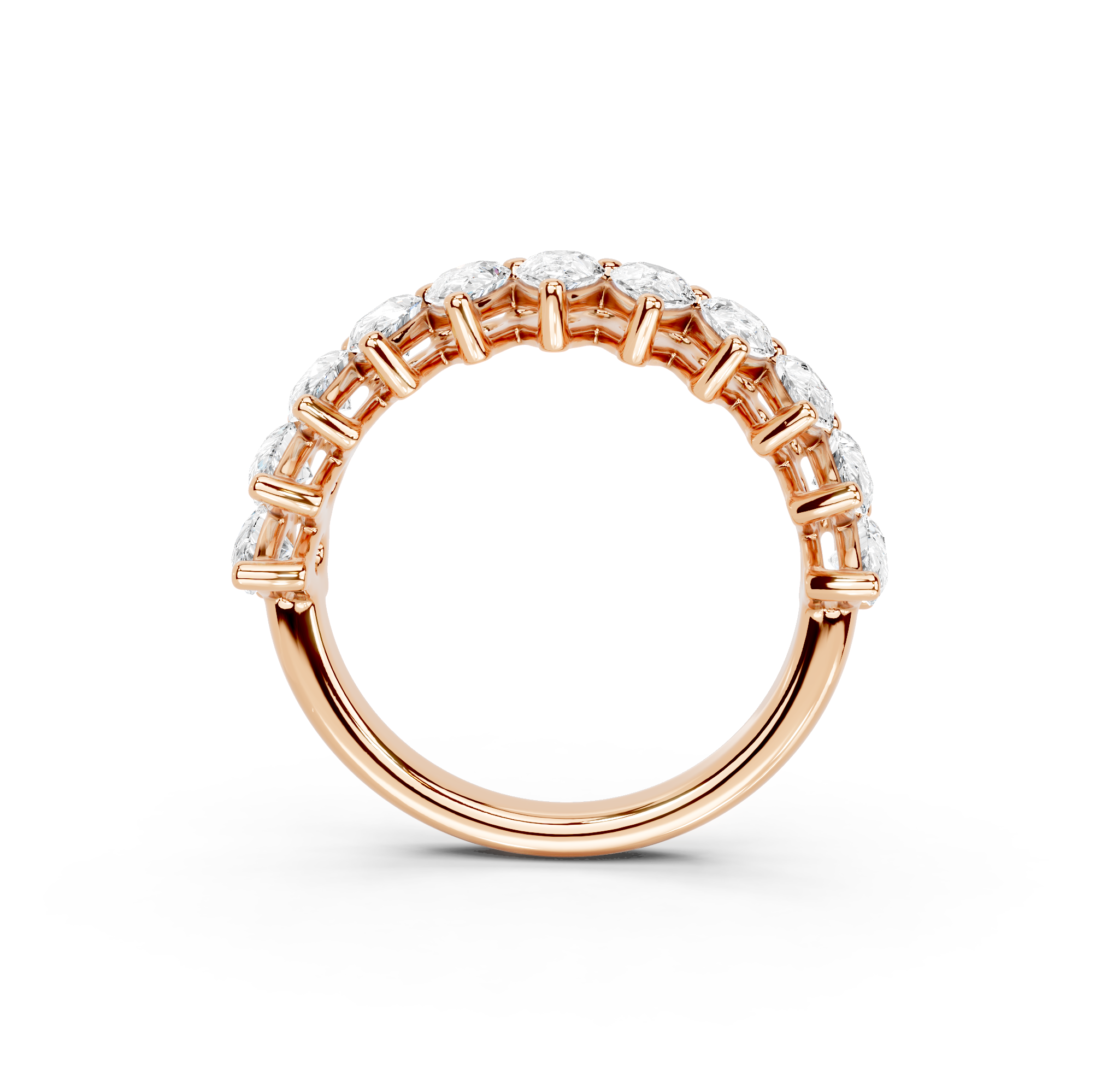 Pear Cut Half Eternity Band