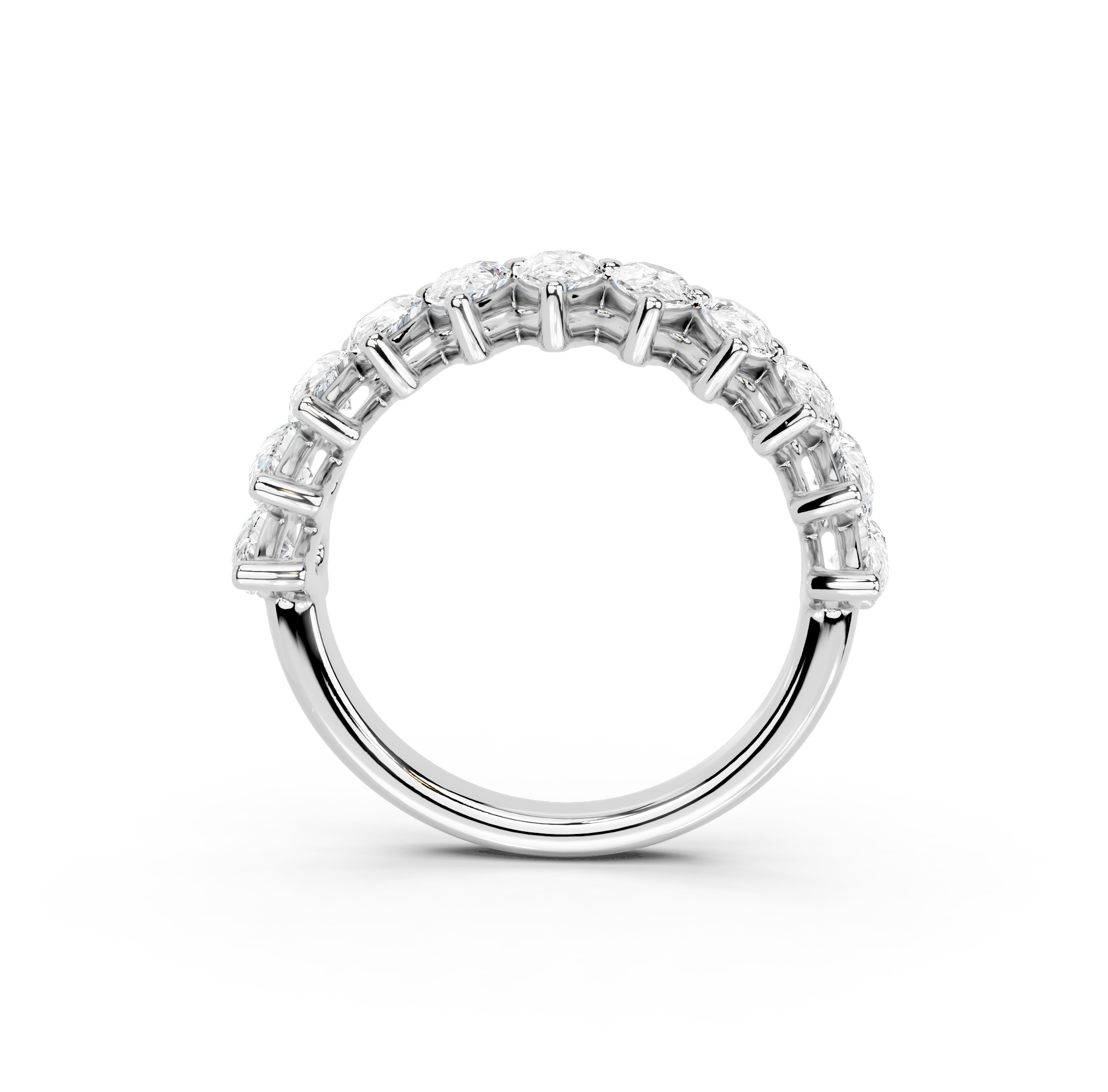 Pear Cut Half Eternity Band