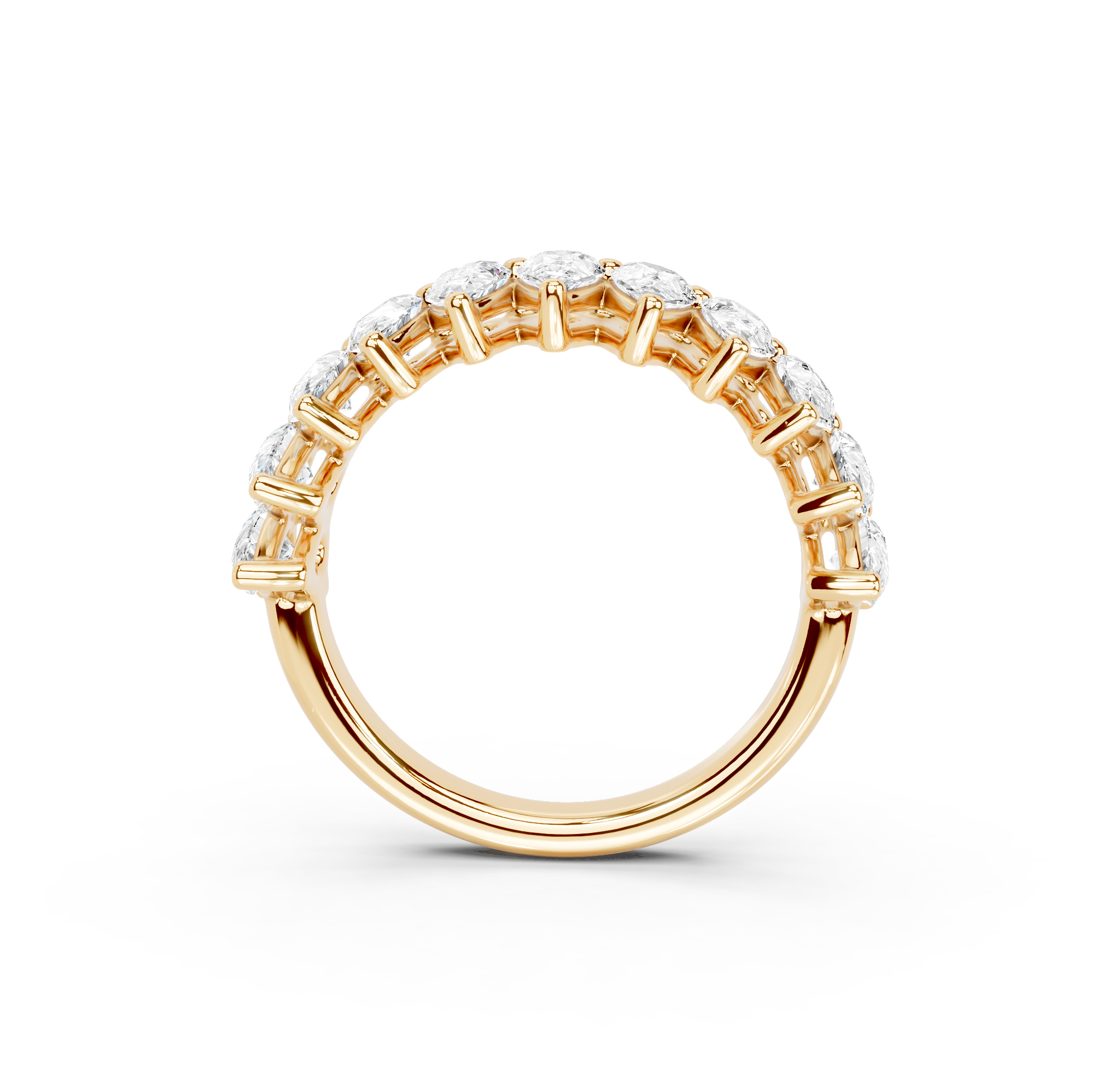 Pear Cut Half Eternity Band