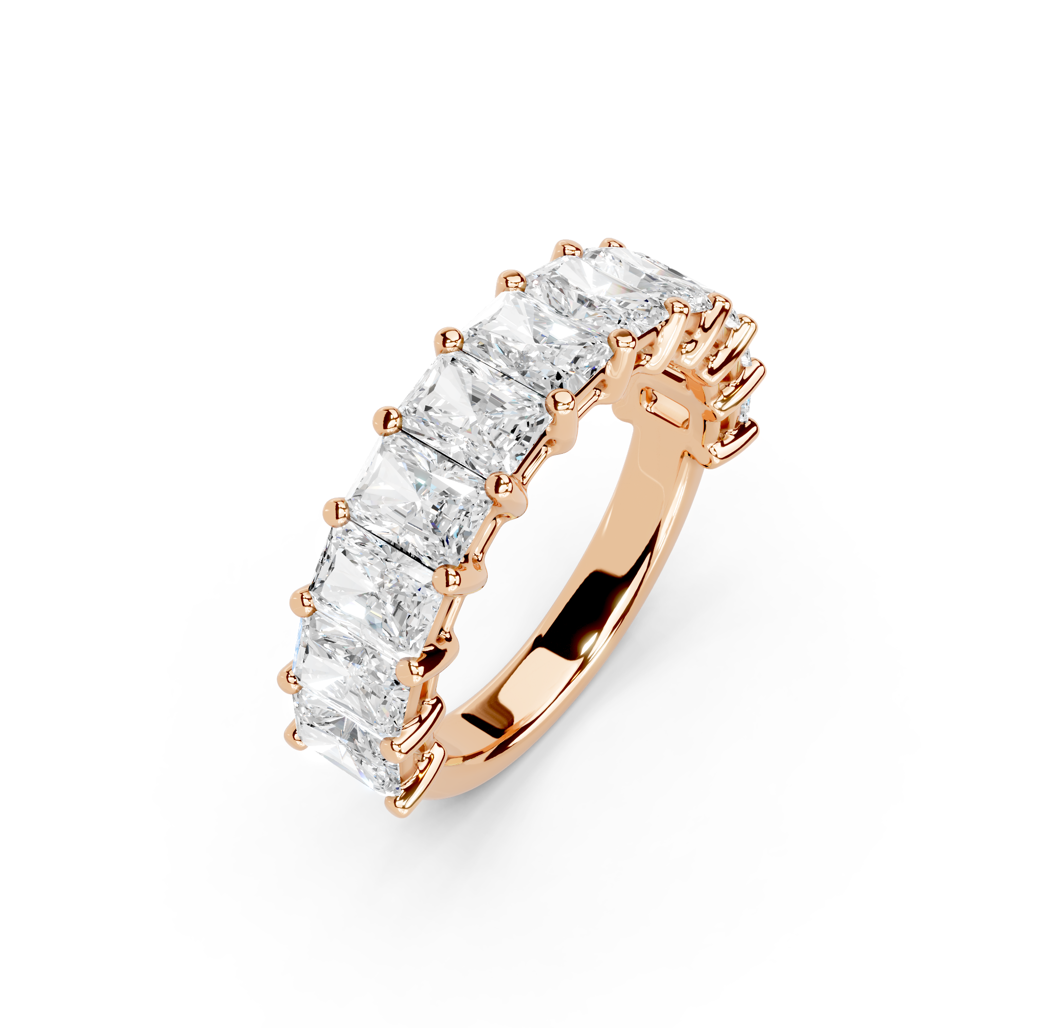 Radiant Cut Half Eternity Band