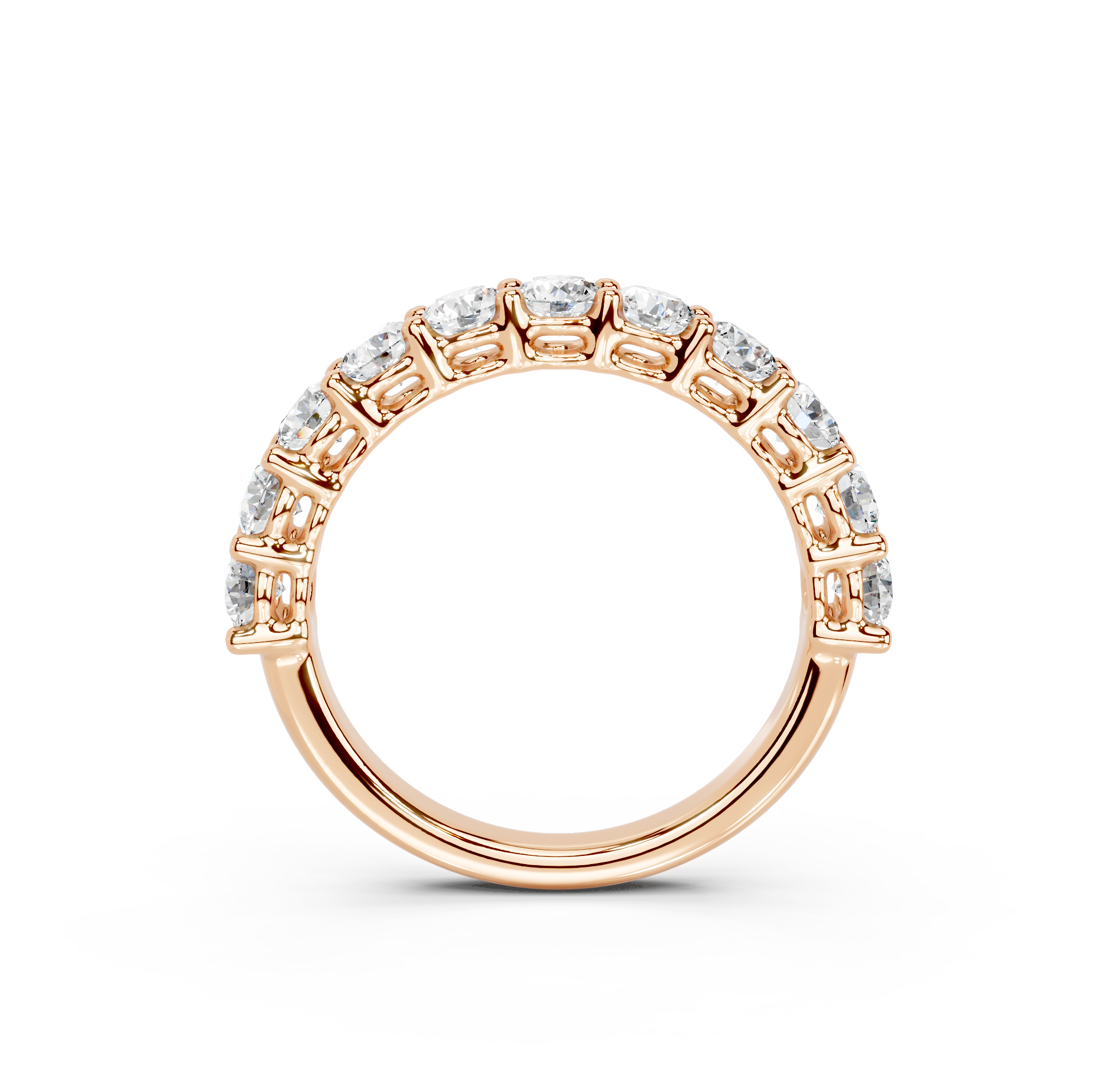 Round Cut Half Eternity Band