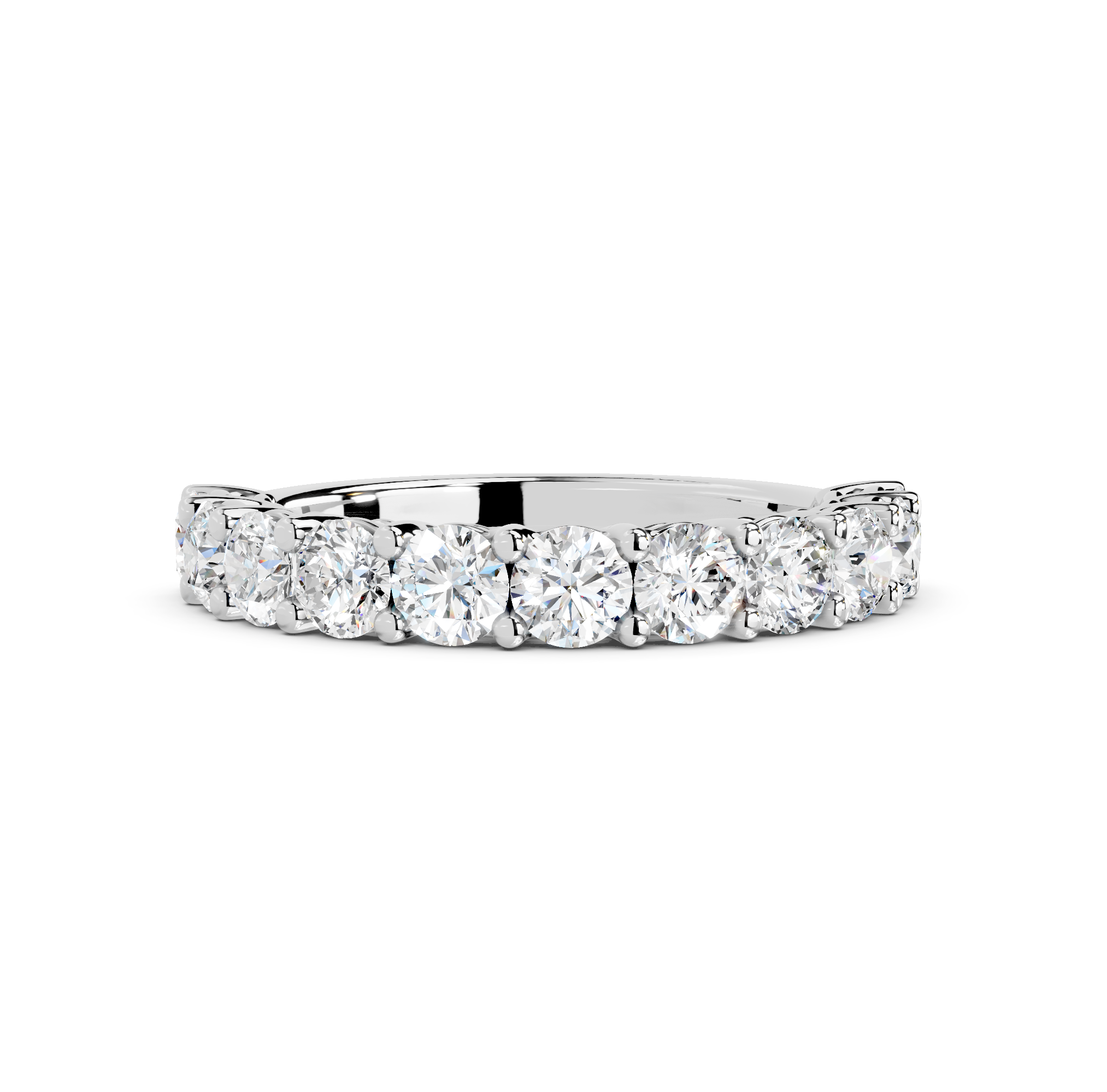 Round Cut Half Eternity Band