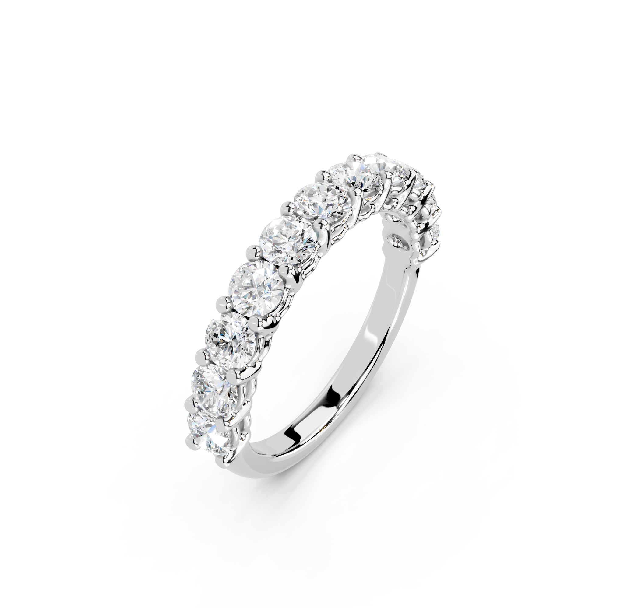 Round Cut Half Eternity Band