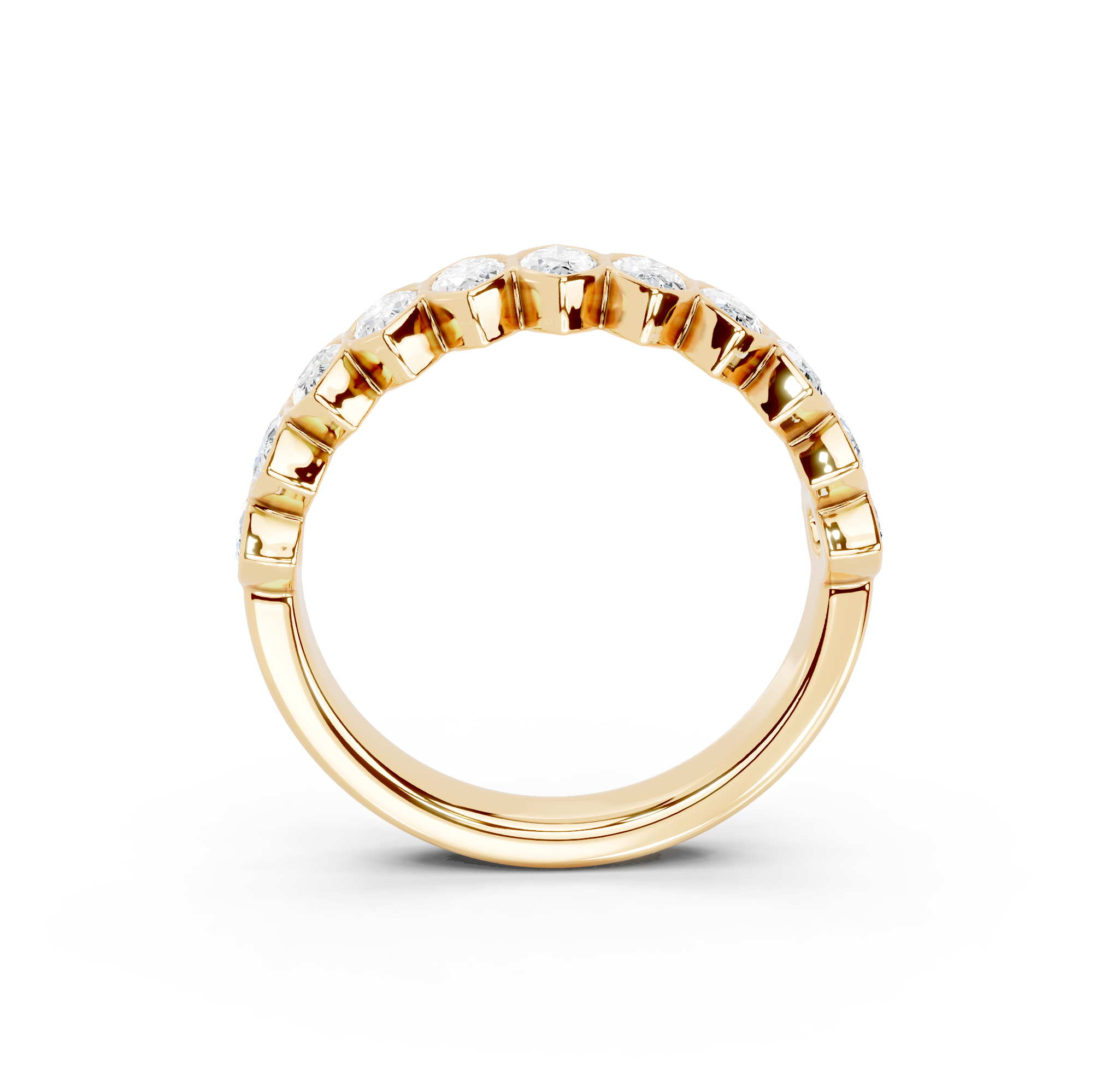 Marquise Cut Bezel Half Eternity Band