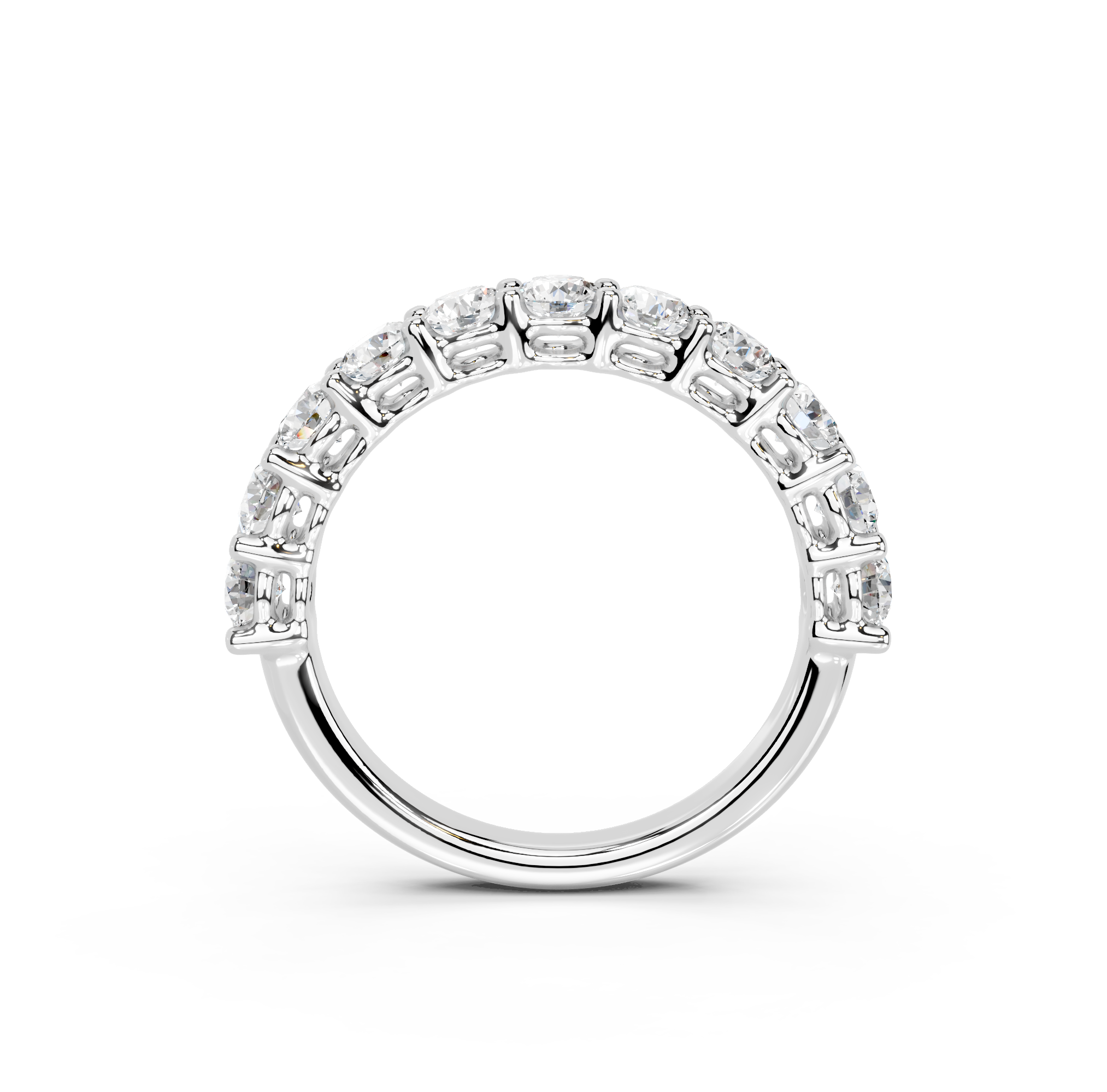 Round Cut Half Eternity Band