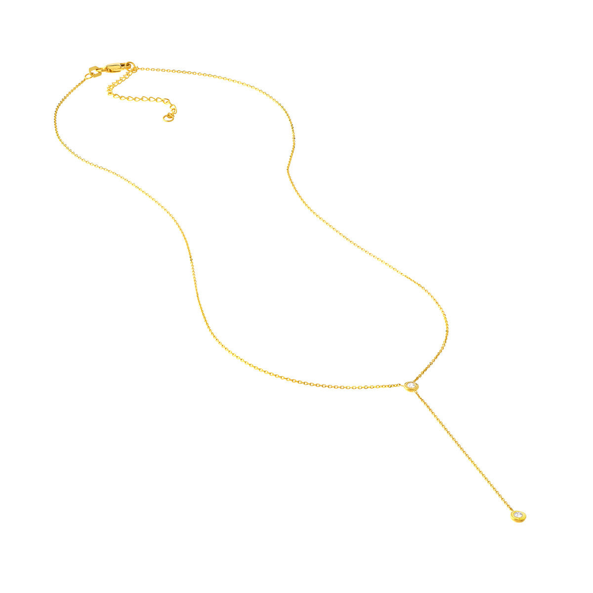 Adjustable Diamond Y-Necklace 14K Gold