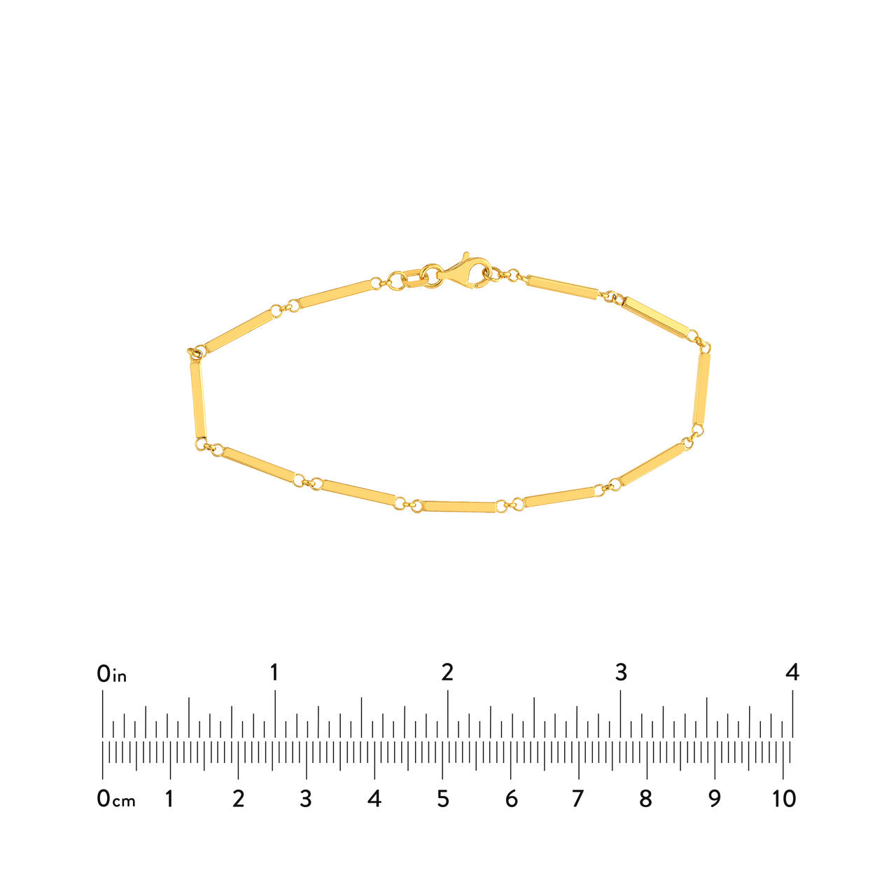 Bar Station Chain 14K Yellow Gold