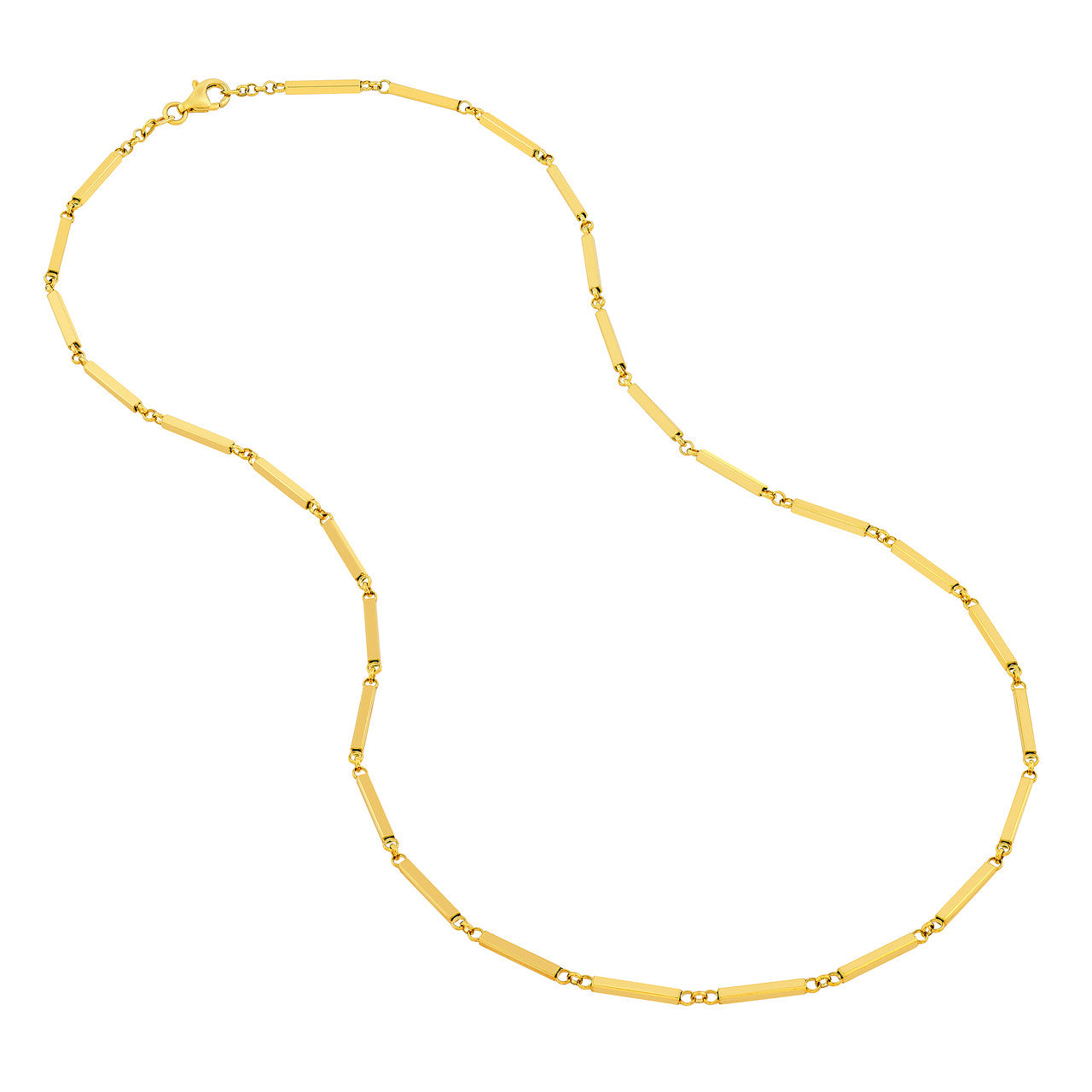 Bar Station Chain 14K Yellow Gold