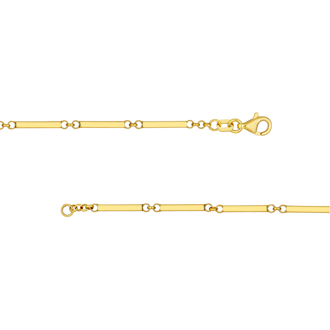 Bar Station Chain 14K Yellow Gold