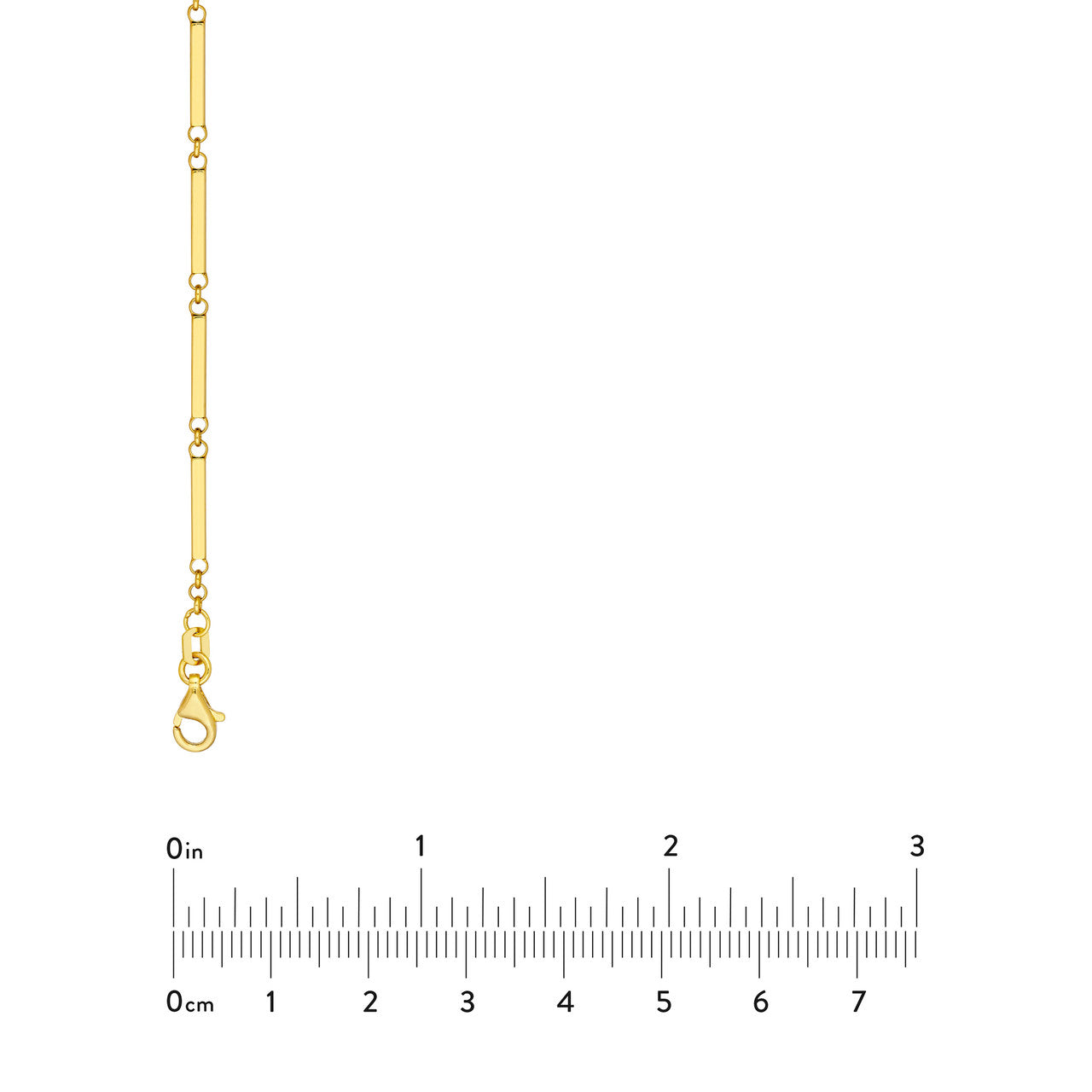 Bar Station Chain 14K Yellow Gold