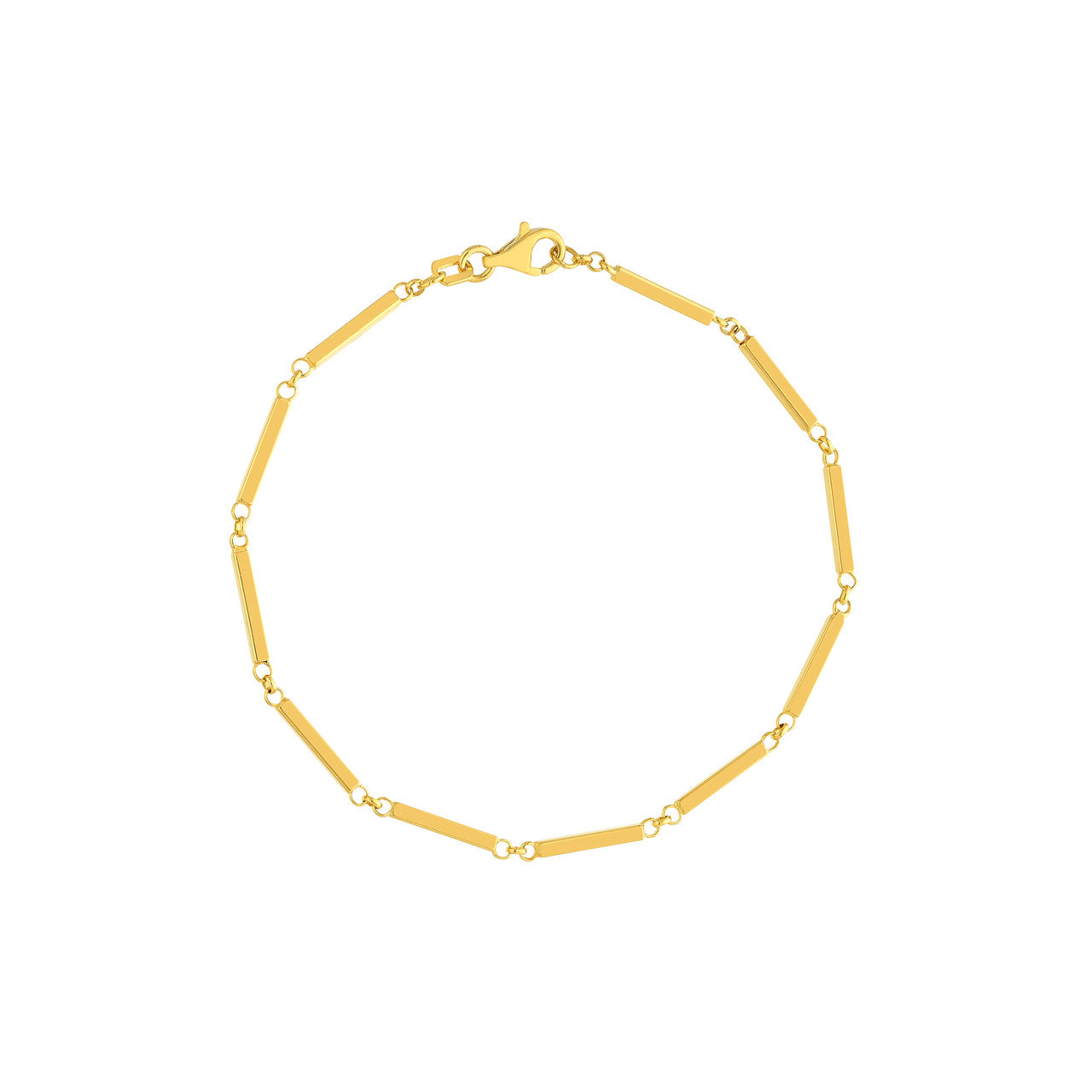 Bar Station Chain 14K Yellow Gold