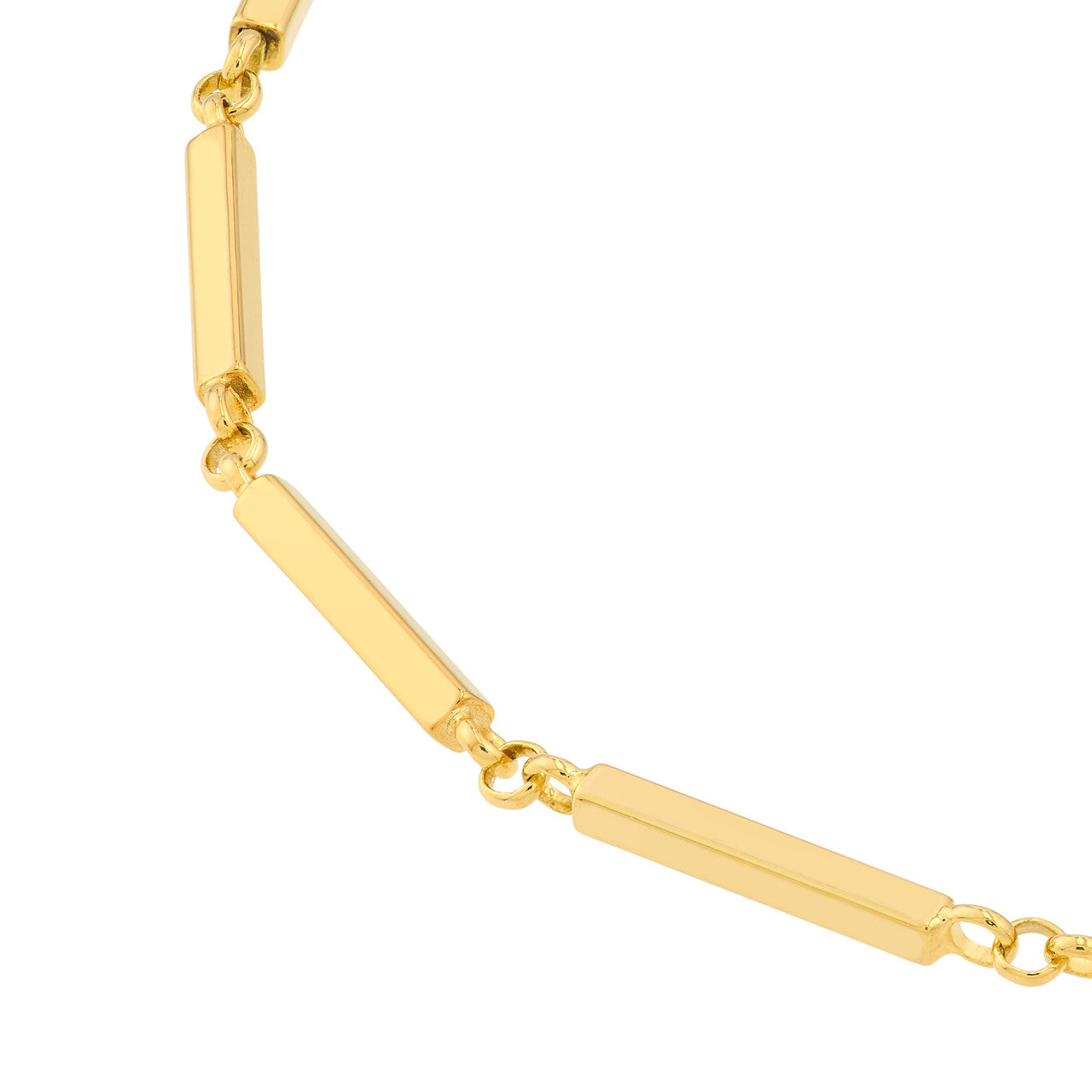 Bar Station Chain 14K Yellow Gold