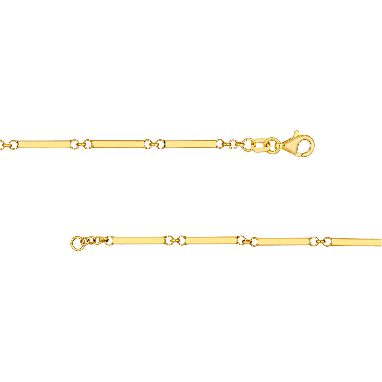 Bar Station Chain 14K Yellow Gold