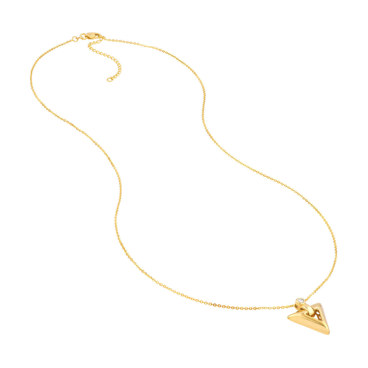 1/20 CTW Diamond Arrow Pendant Necklace 14K Yellow Gold
