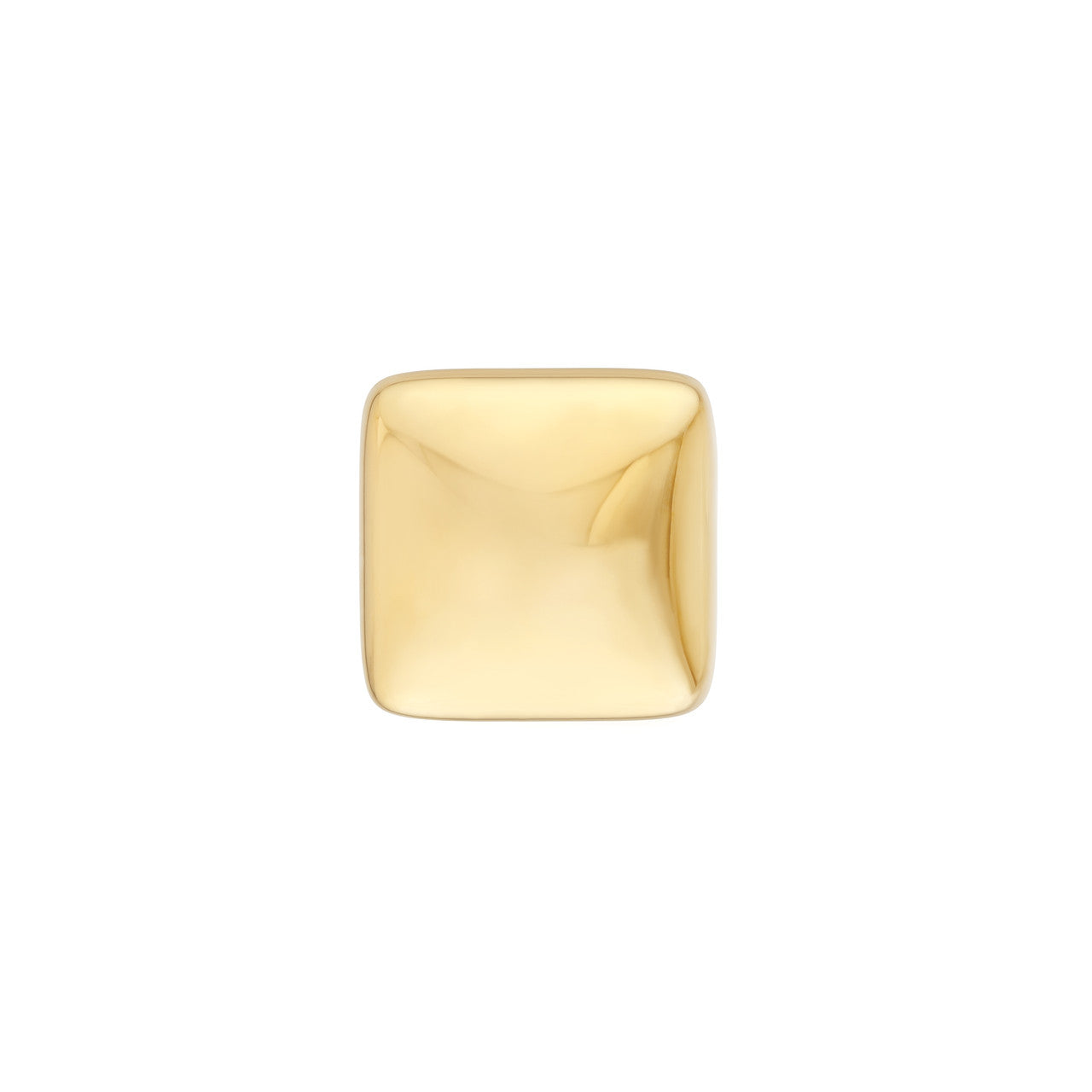 Puffy Square Earrings 14K Yellow Gold