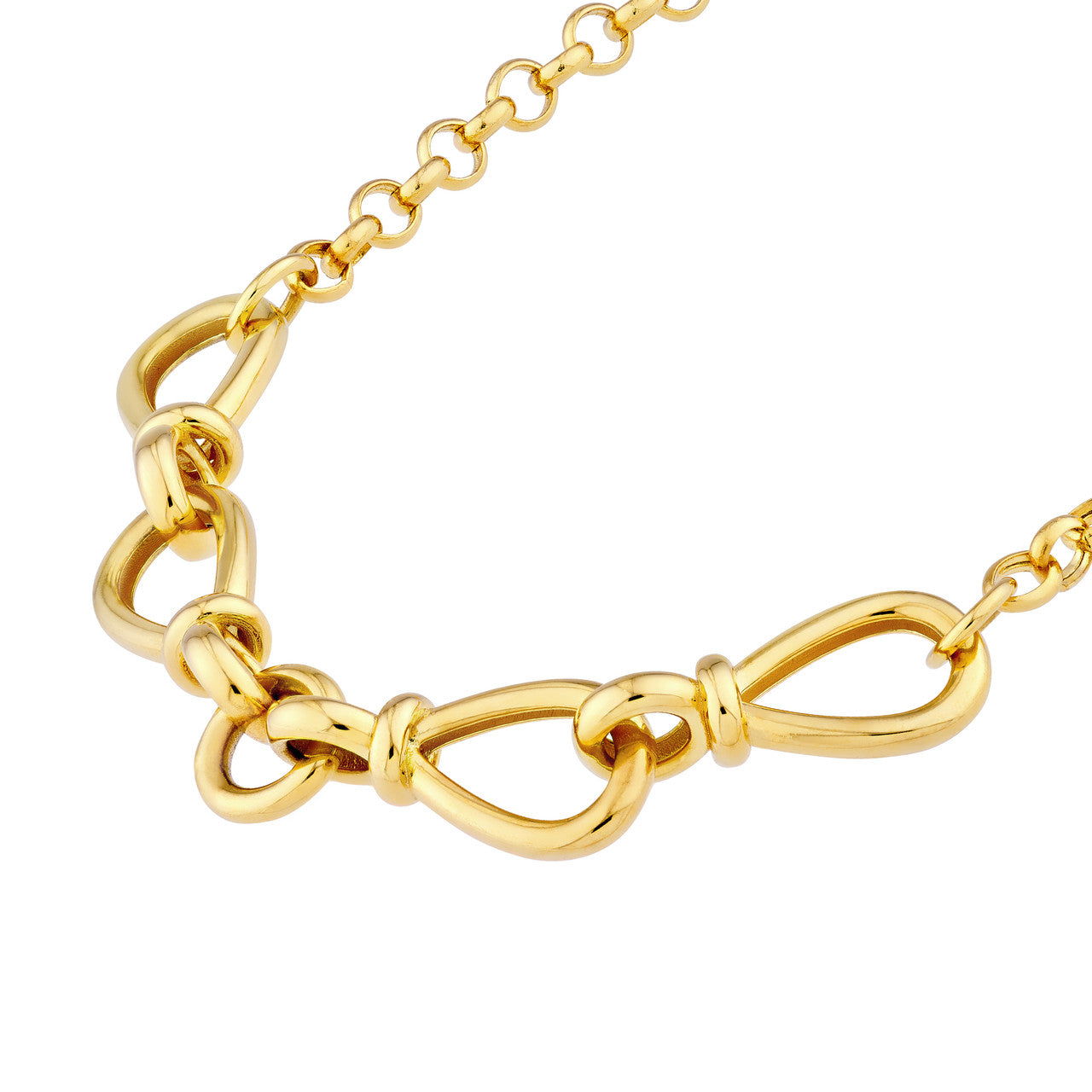 Hollow Teardrop Link Adjustable Bracelet 14K Yellow Gold
