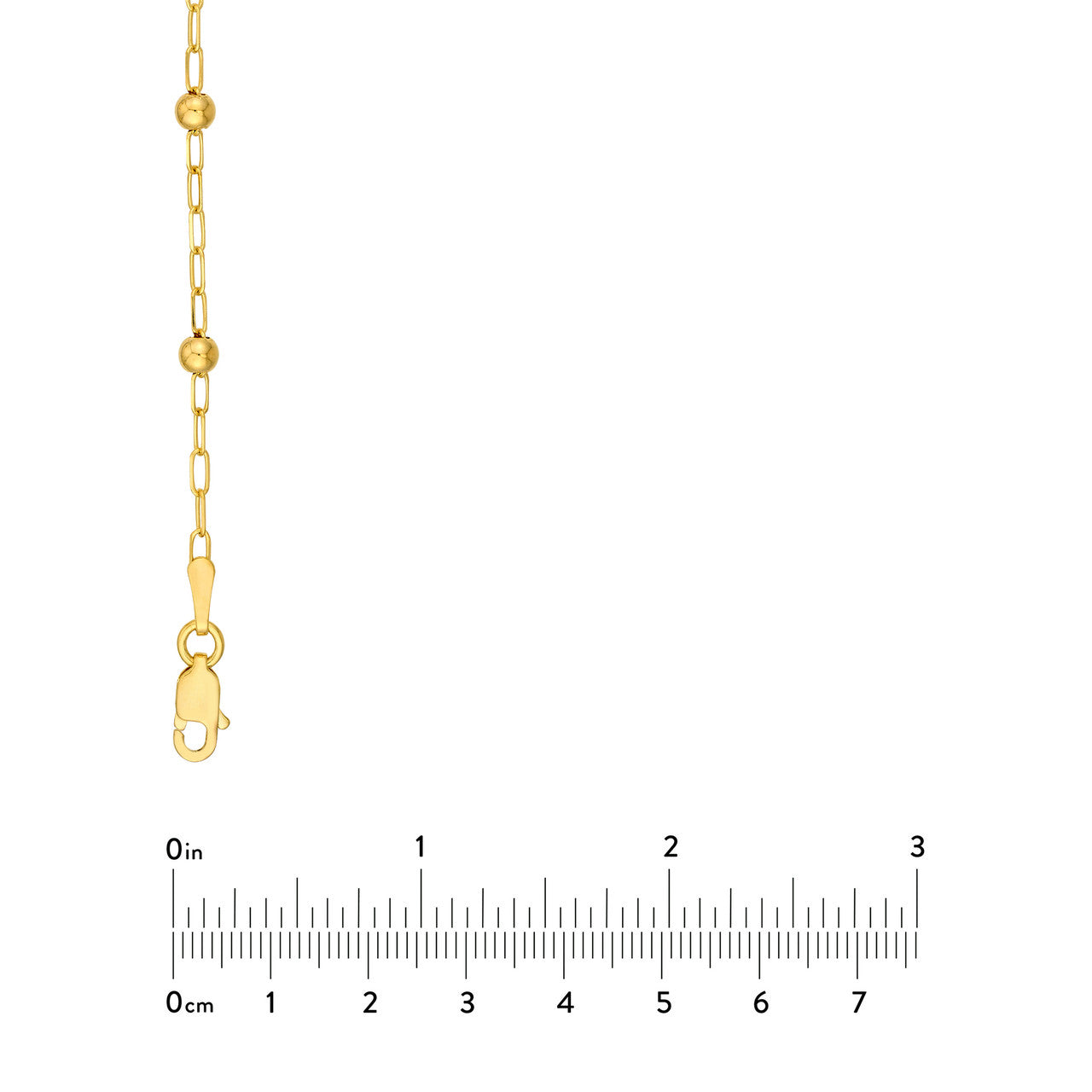 Beaded Paper Clip Chain 14K Yellow Gold