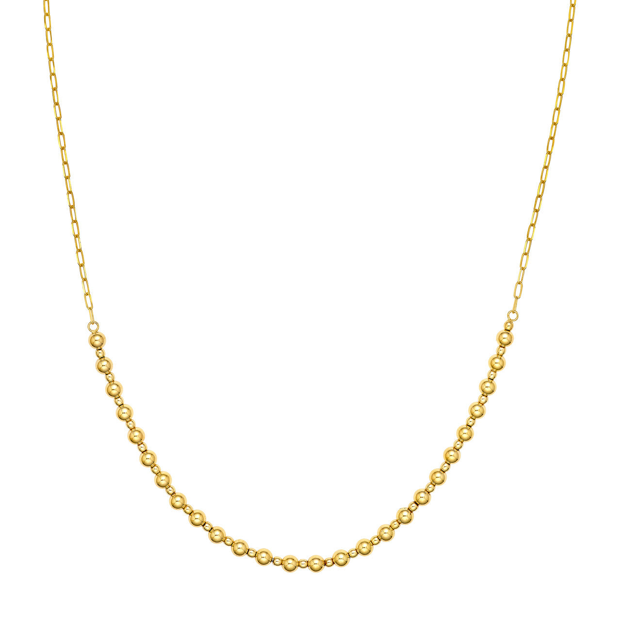 Alternating Bead Necklace 14K Yellow Gold
