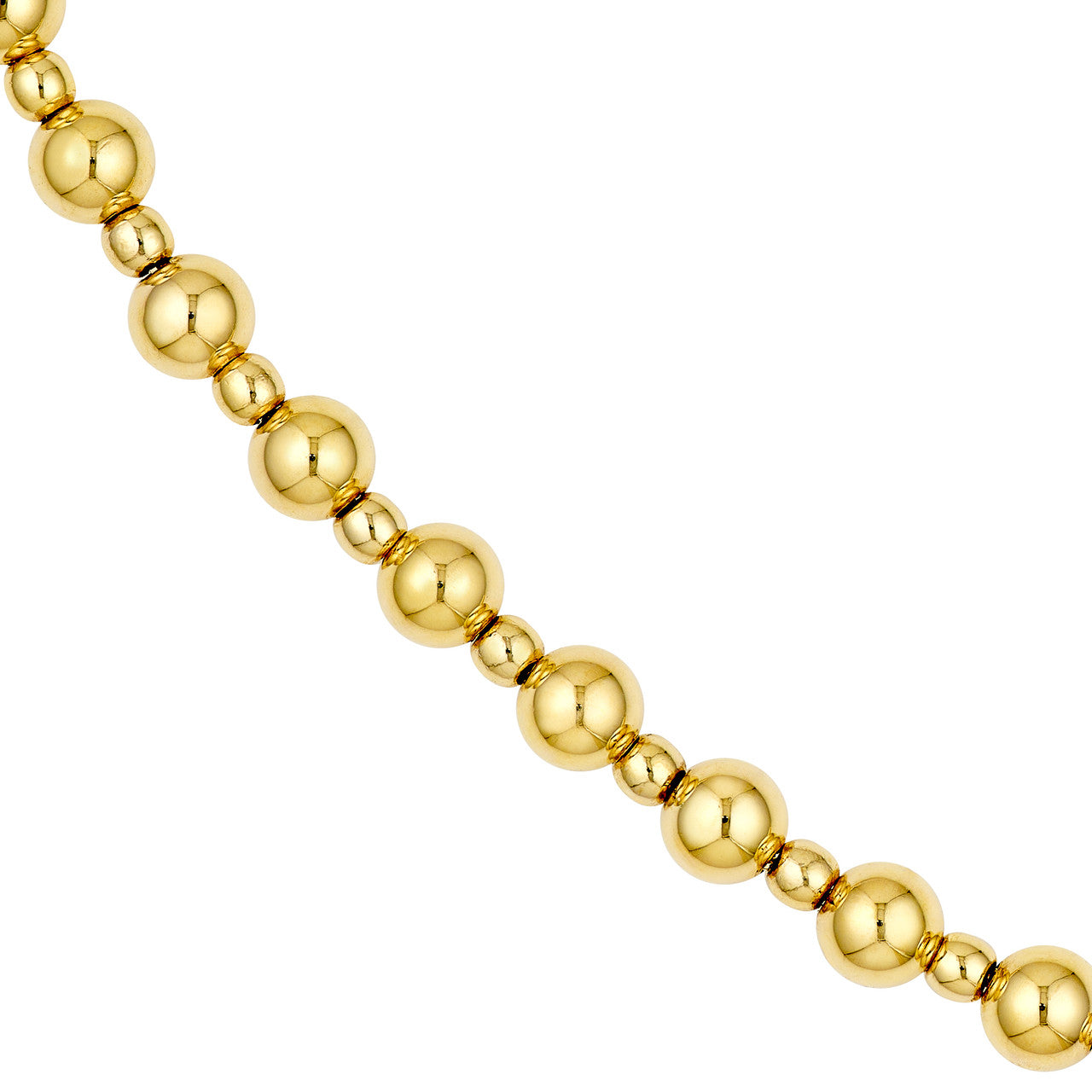 Alternating Bead Necklace 14K Yellow Gold