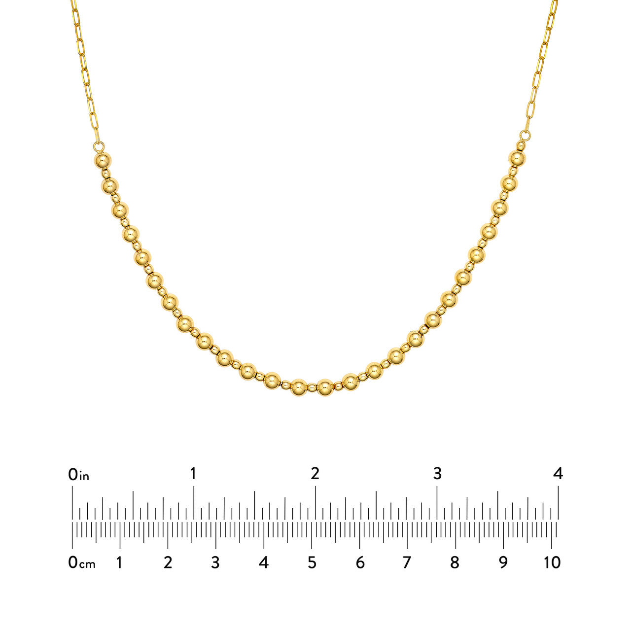 Alternating Bead Necklace 14K Yellow Gold