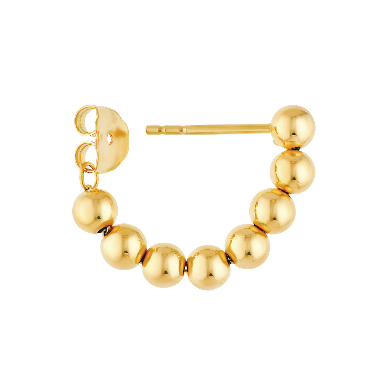 Front to Back Bead Earrings 14K Yellow Gold