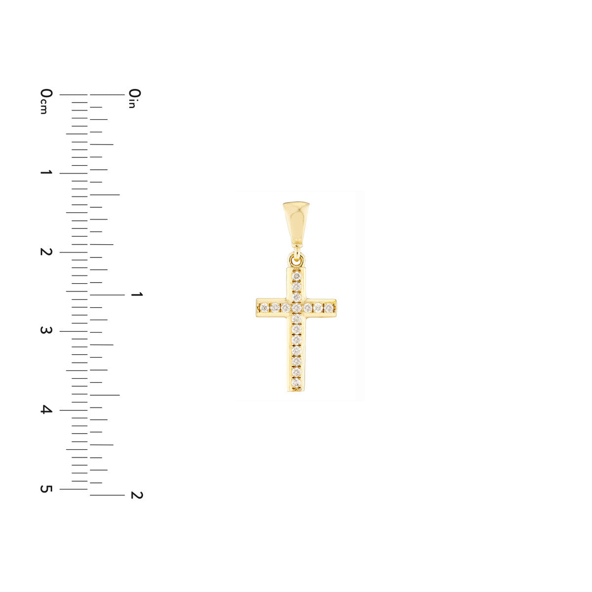 Diamond Mini Cross Pendant 14K Yellow Gold